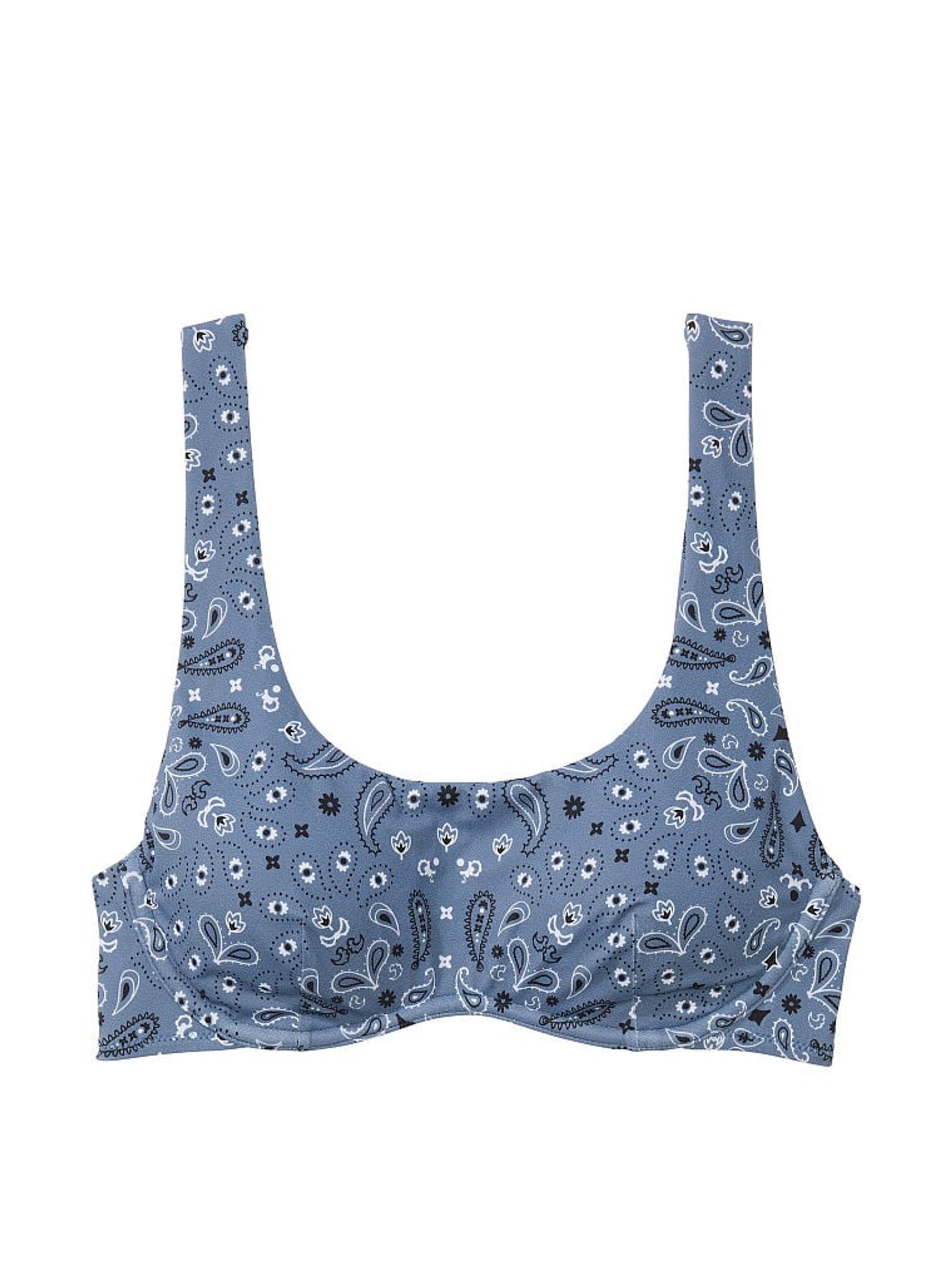 Midnight Navy Blue Bandana Wired Bikini Top - Image 3 of 3