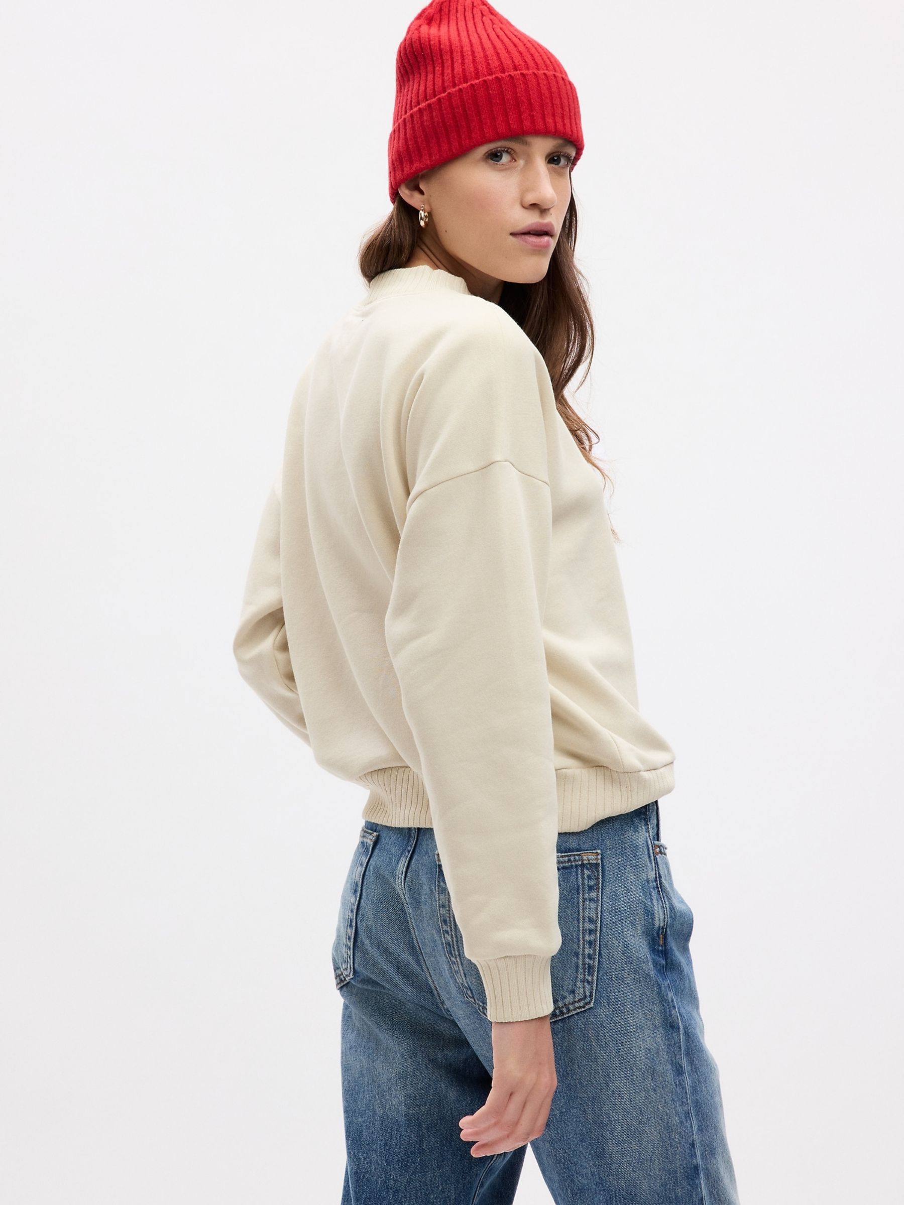 Cream Arch Logo High Neck Sweatshirt - Image 2 of 2