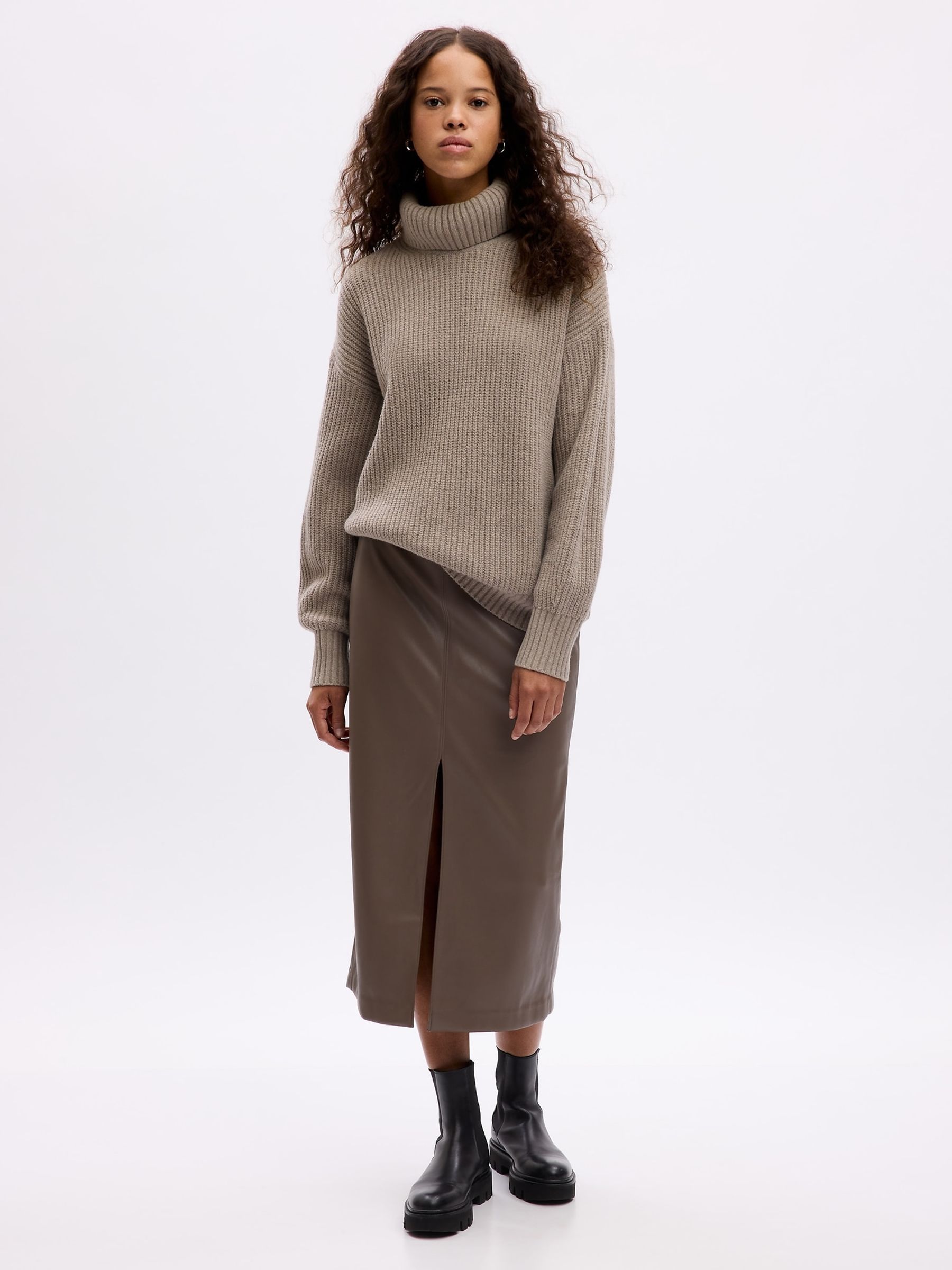 Brown CashSoft Turtle Neck Jumper - Image 1 of 4