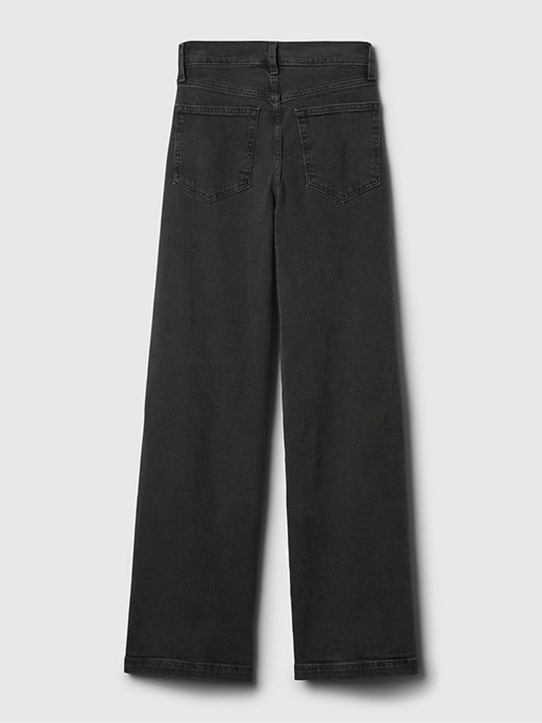 Black High Waisted Stride Wide-Leg Jeans - Image 11 of 11
