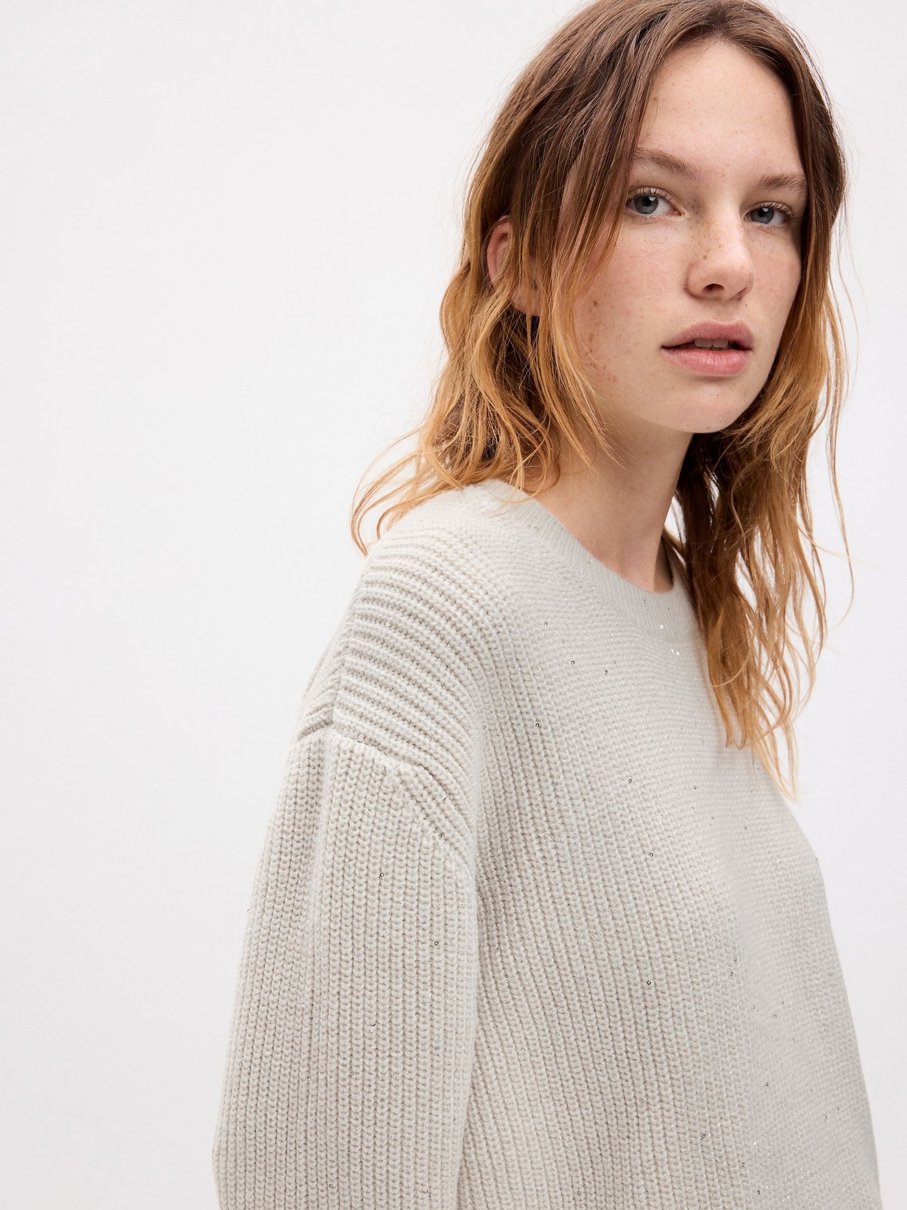 Grey 247 Split Hem Sequin Crew Neck Jumper - Image 3 of 4