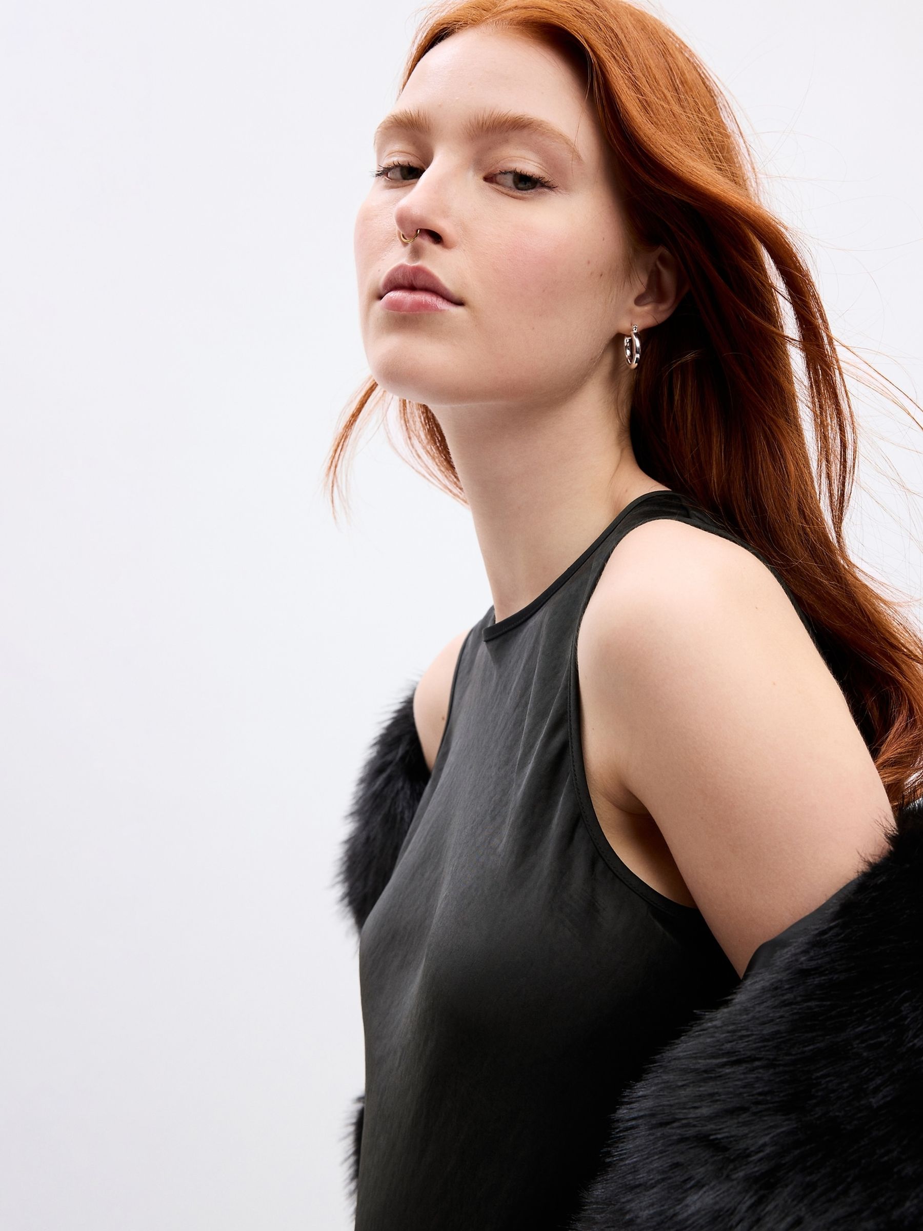Black High Neck Midi Dress - Image 5 of 5