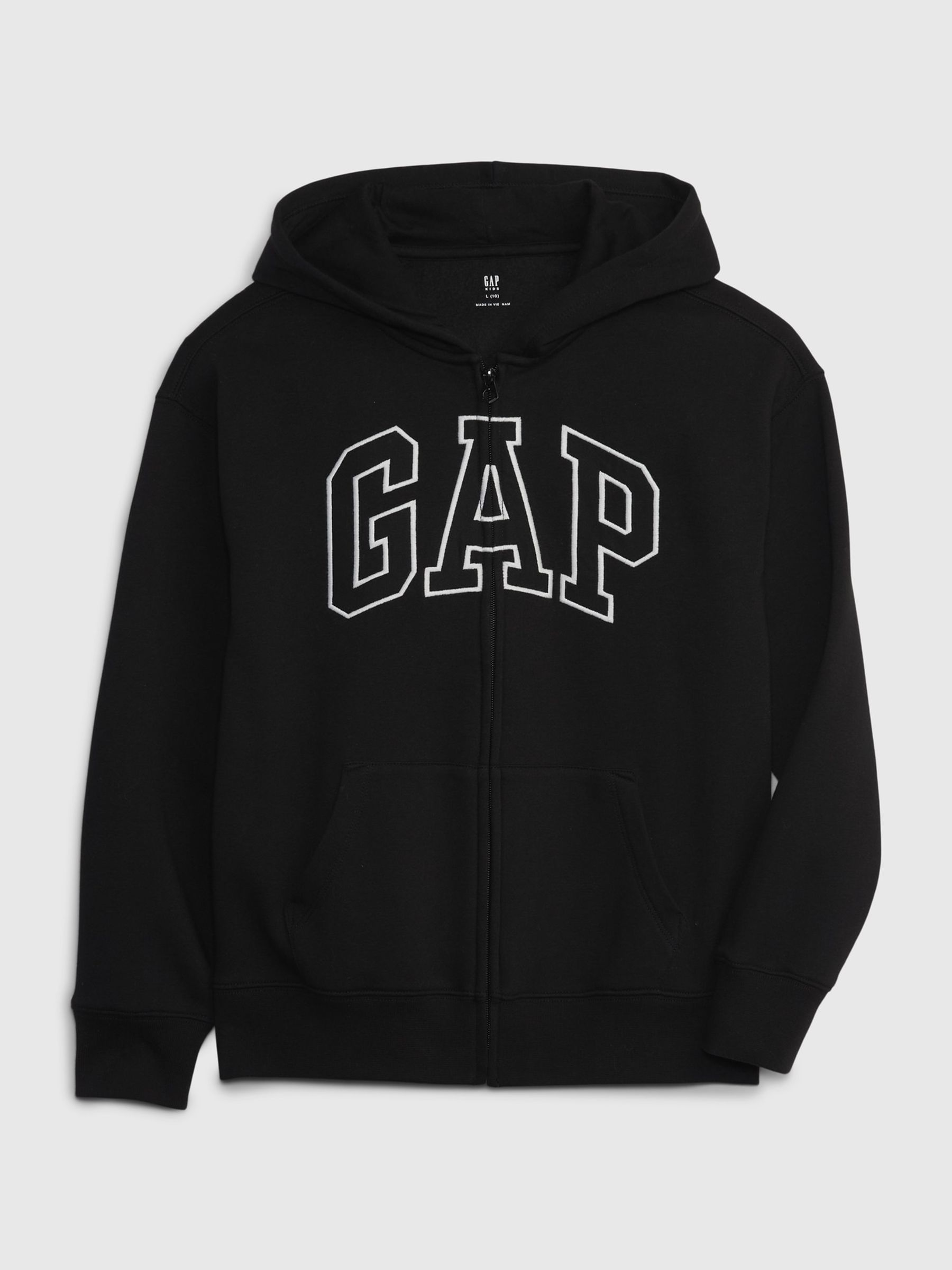 Black Embroidered Logo Zip Through Hoodie (4-13yrs) - Image 1 of 1