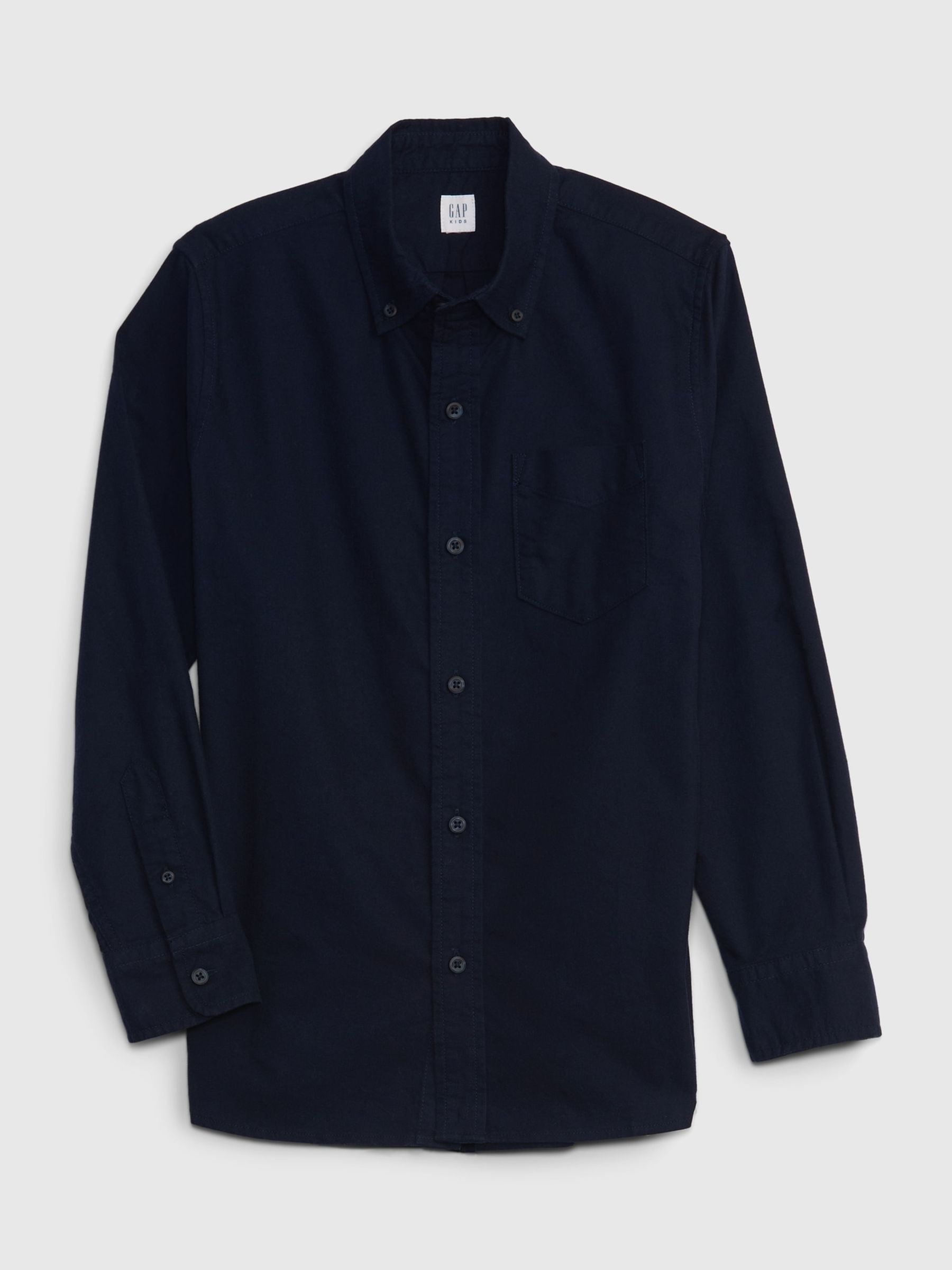 Navy Brushed Oxford Long Sleeve Shirt (4-13yrs) - Image 1 of 1