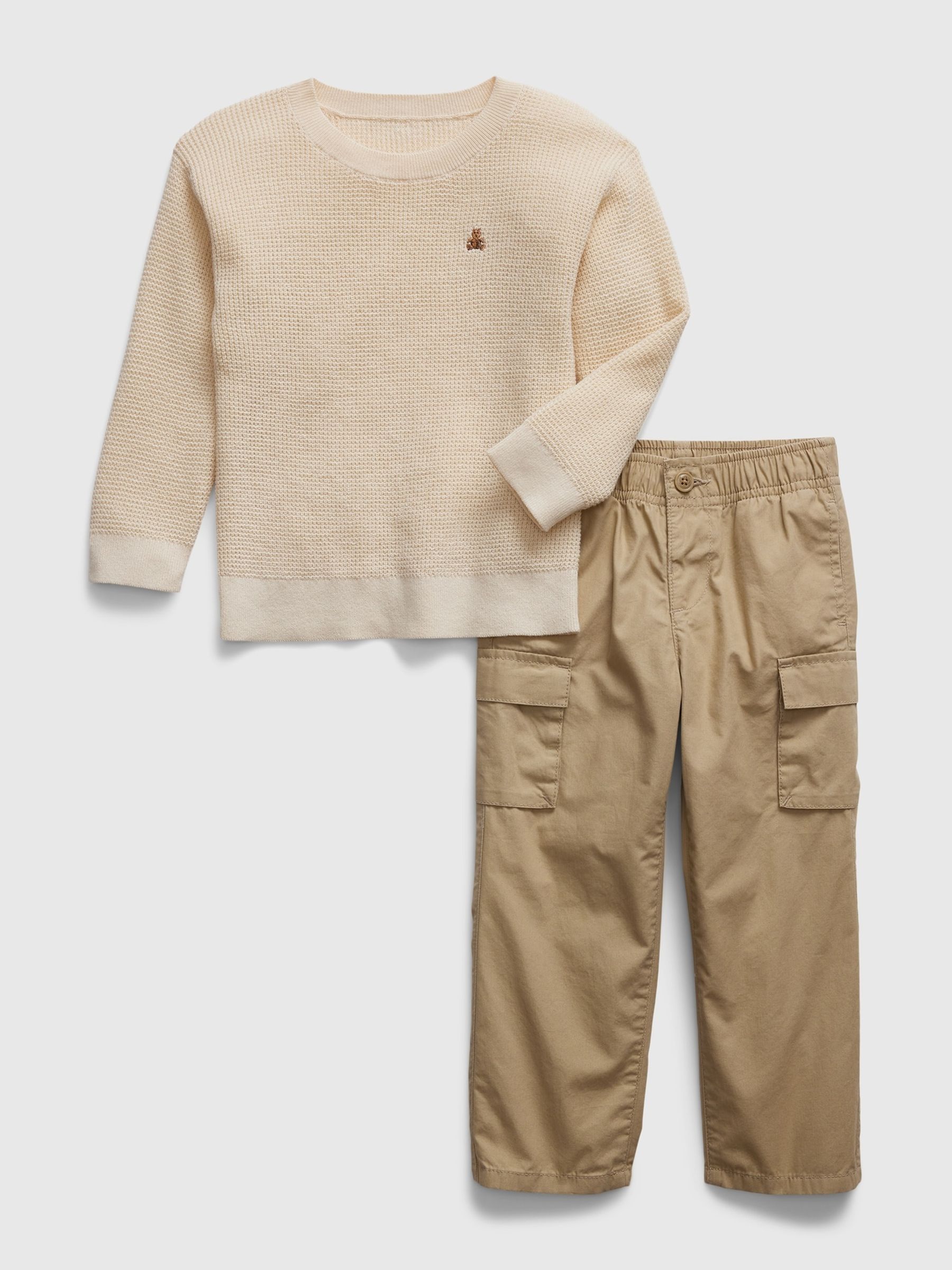 Neutral Toddler Two-Piece Cargo Outfit Set (6mths-5yrs) - Image 1 of 3