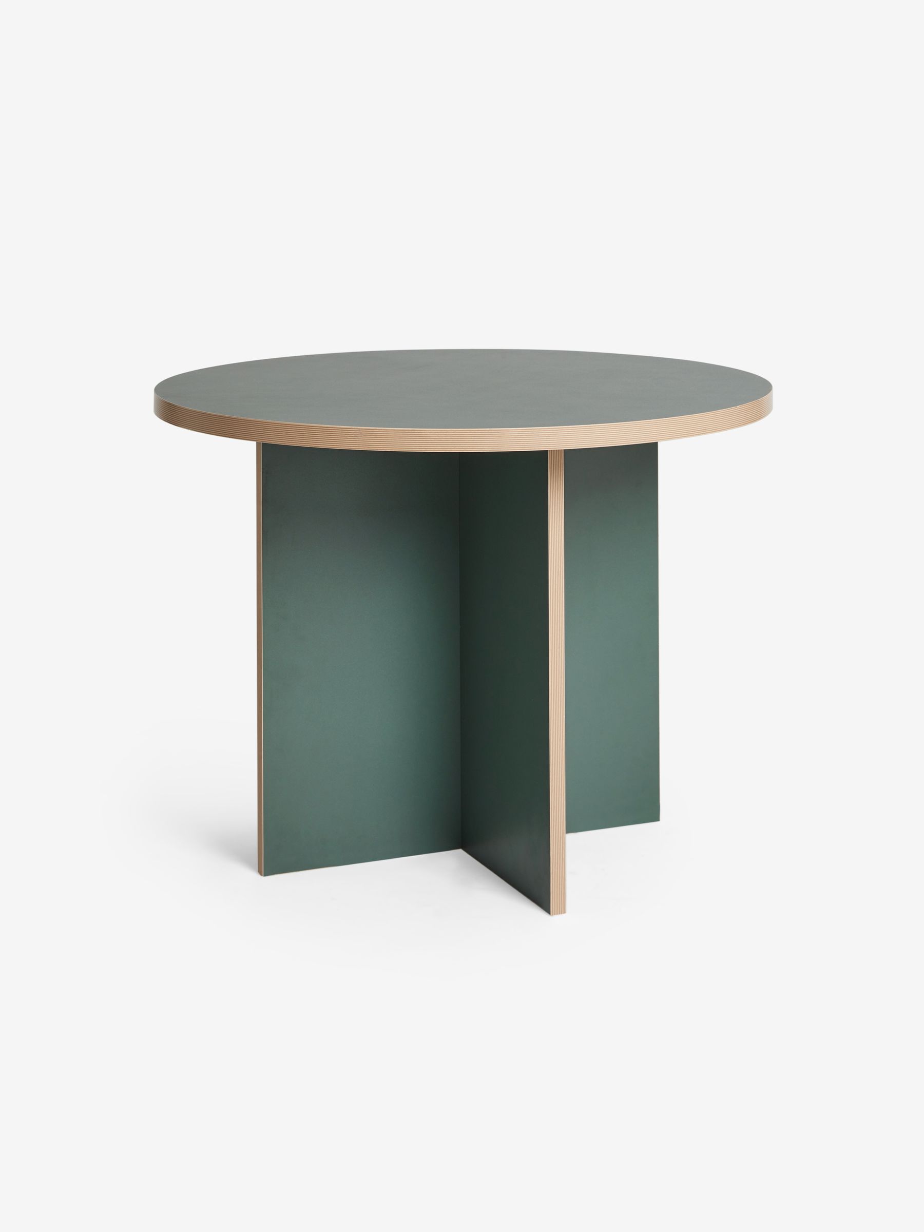 Zayla Round Fixed Dining Table in Dark Green - Image 5 of 6