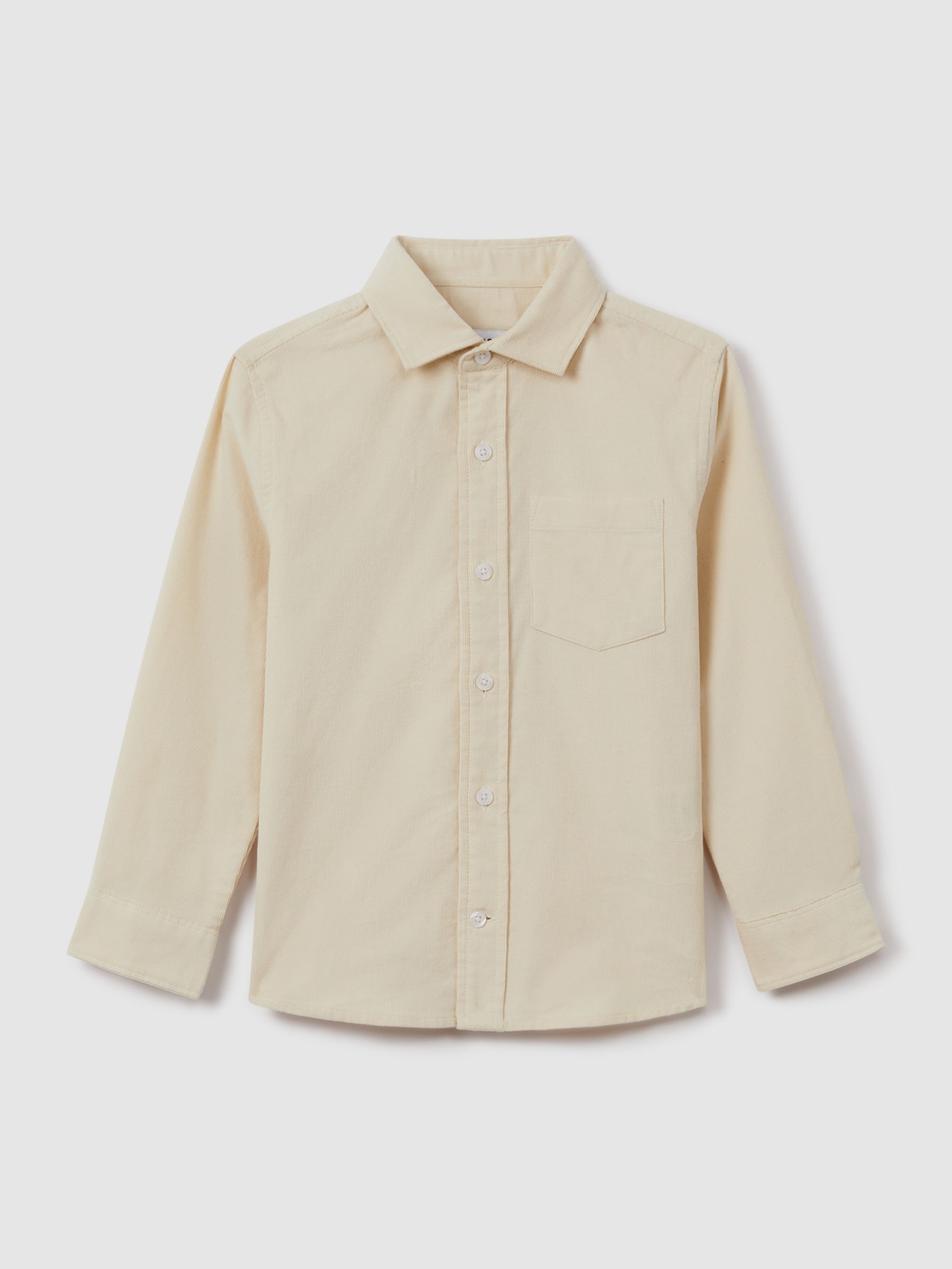 13-14 yrs Corduroy Cutaway Collar Shirt in White - Image 2 of 6