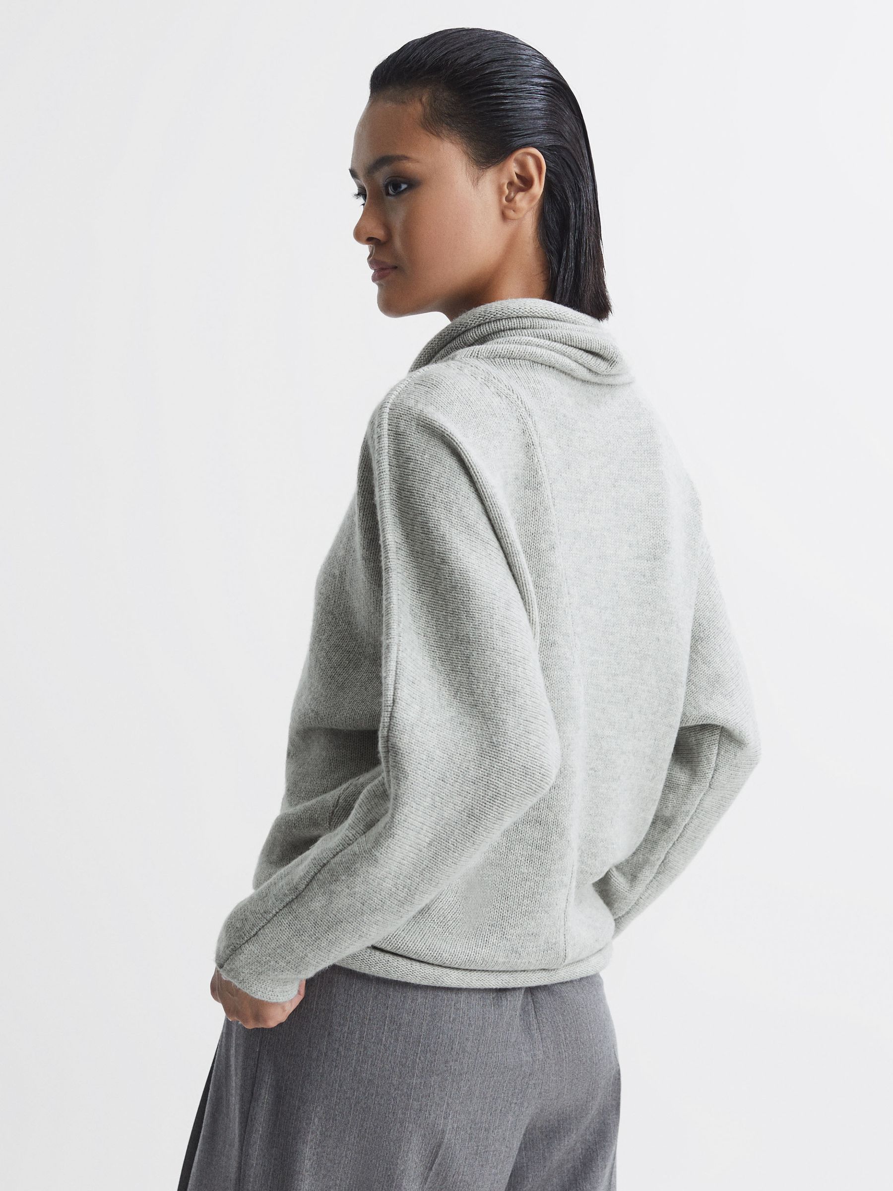Wool Blend Turtle Neck Jumper in Light Grey - Image 5 of 5