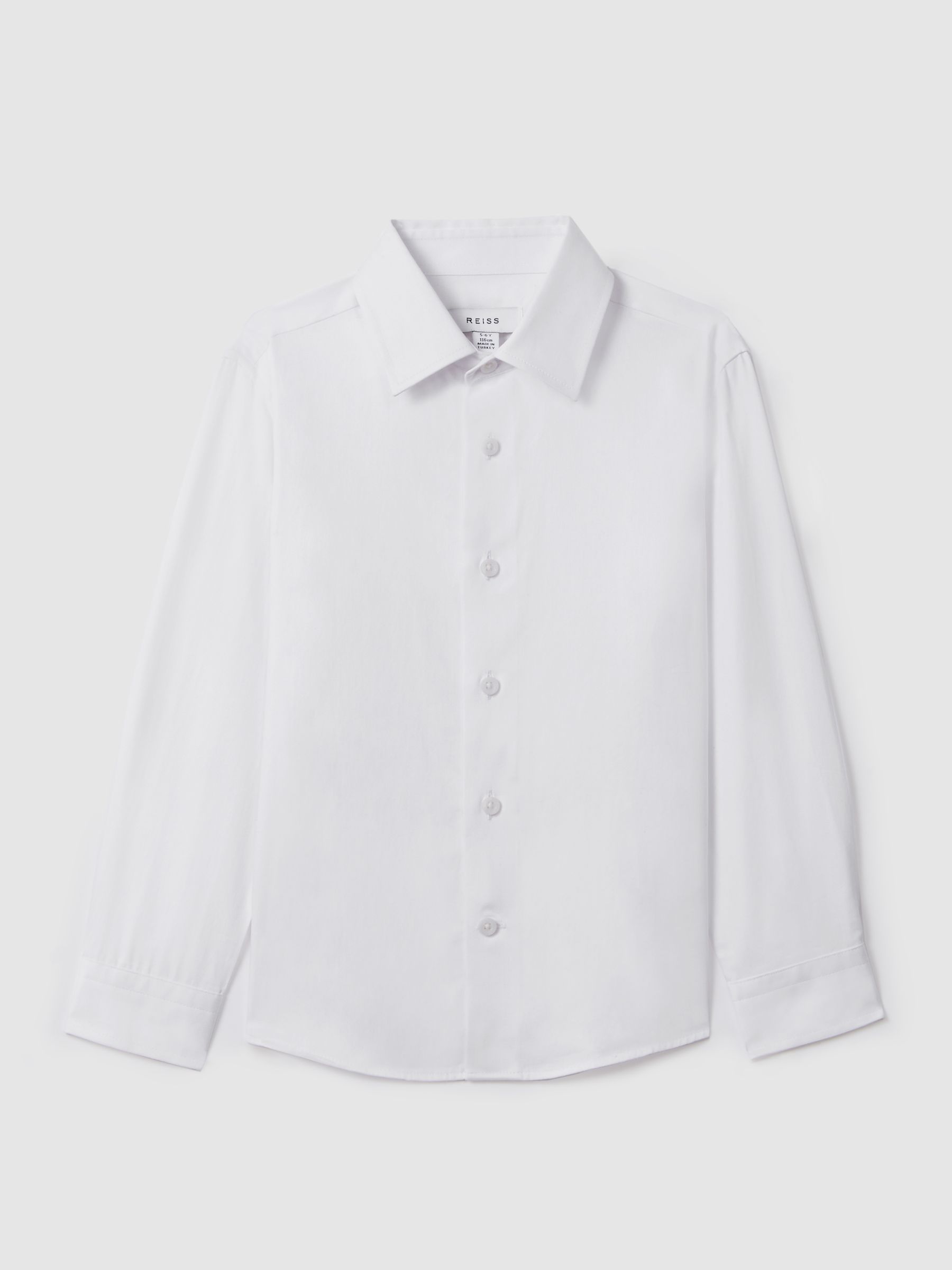 13-14 yrs Slim Fit Cotton Shirt in White - Image 1 of 6 13-14 yrs Slim Fit Cotton Shirt in White - Image 1 of 6