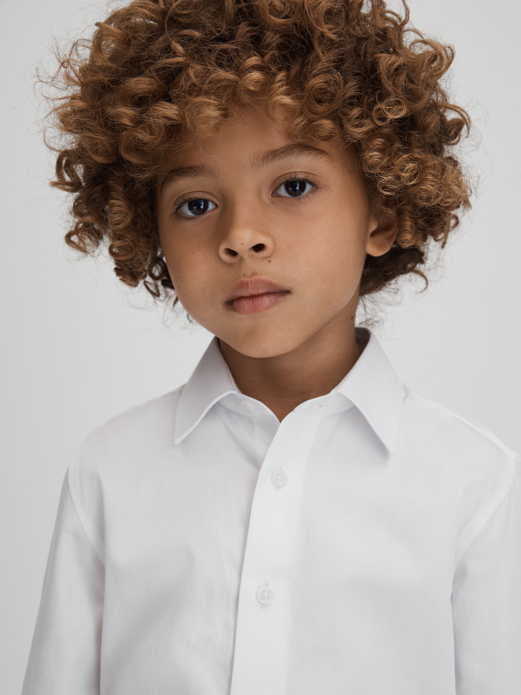 13-14 yrs Slim Fit Cotton Shirt in White - Image 4 of 6