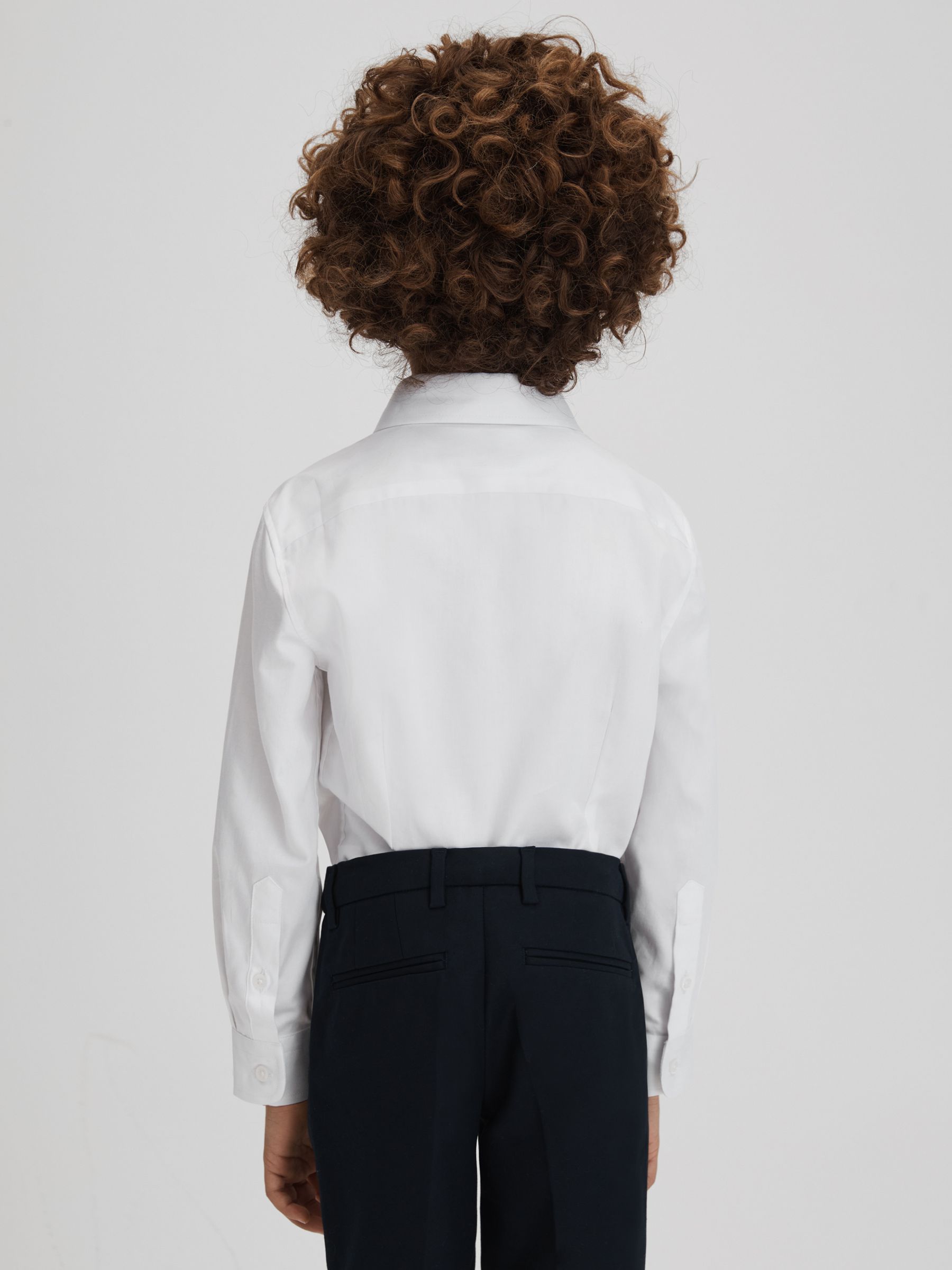 13-14 yrs Slim Fit Cotton Shirt in White - Image 5 of 6