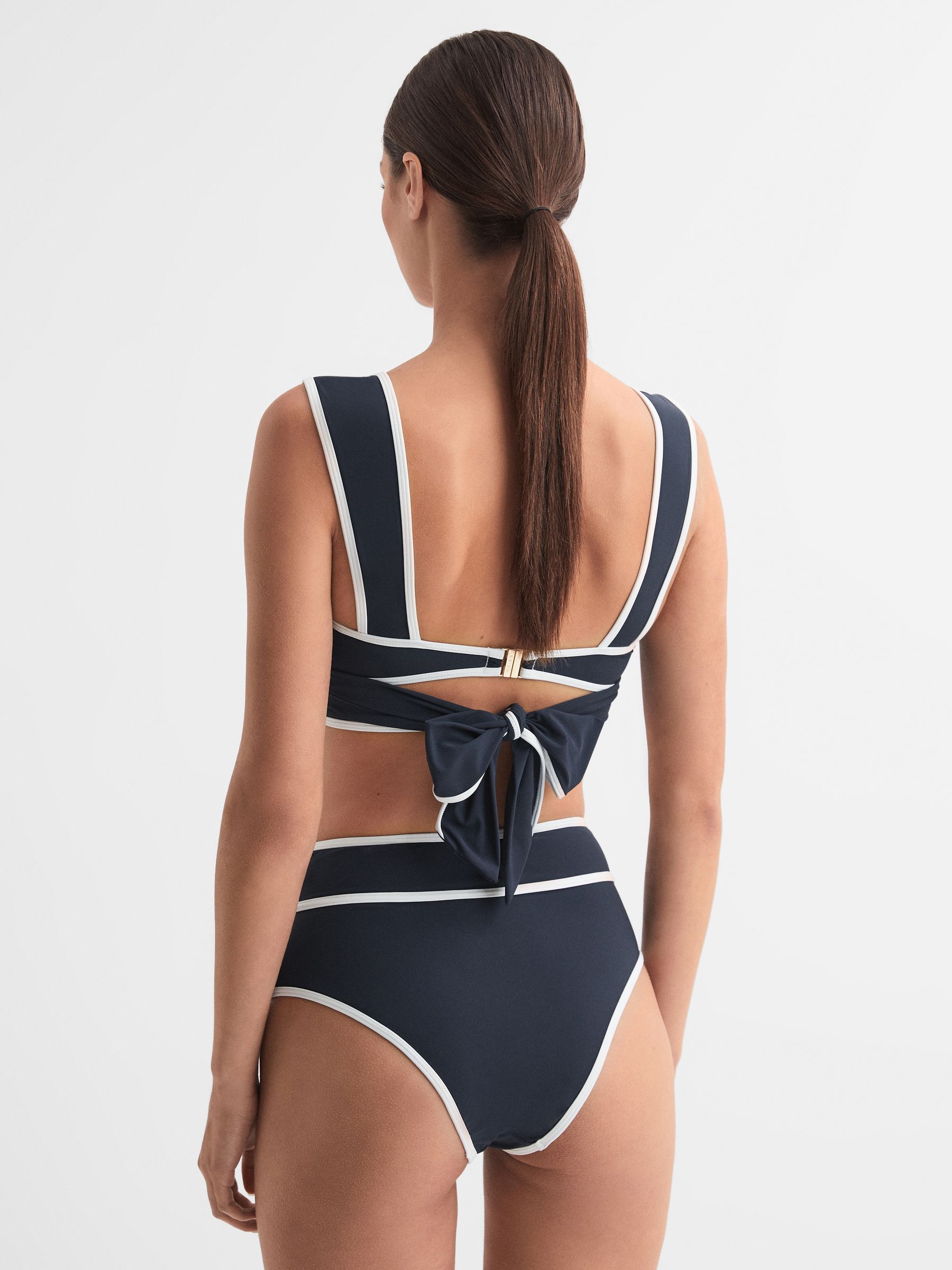 High Rise Bikini Bottoms in Navy/White - Image 5 of 5