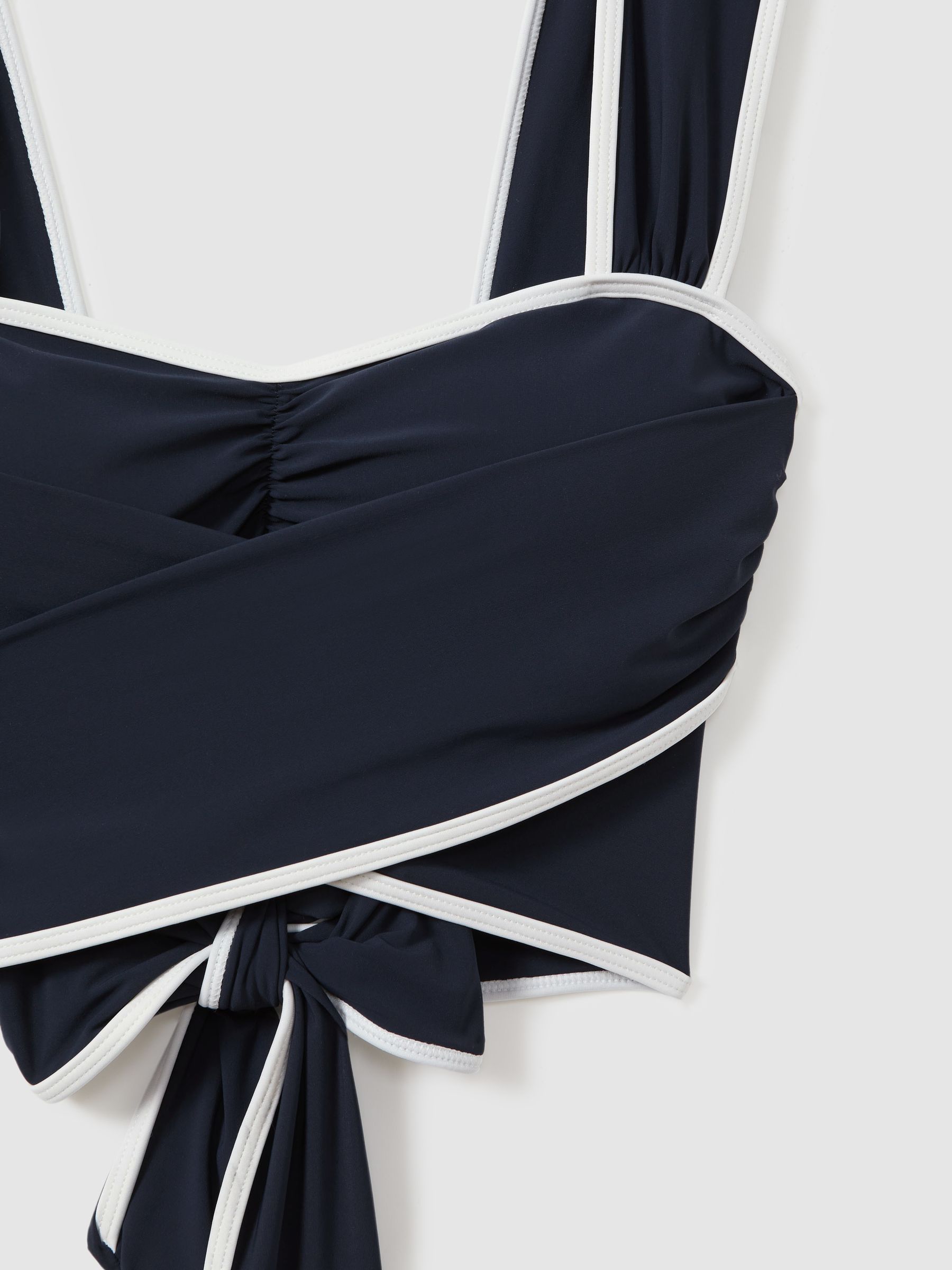 Wrap Design Sweetheart Bikini Top in Navy/White - Image 5 of 5