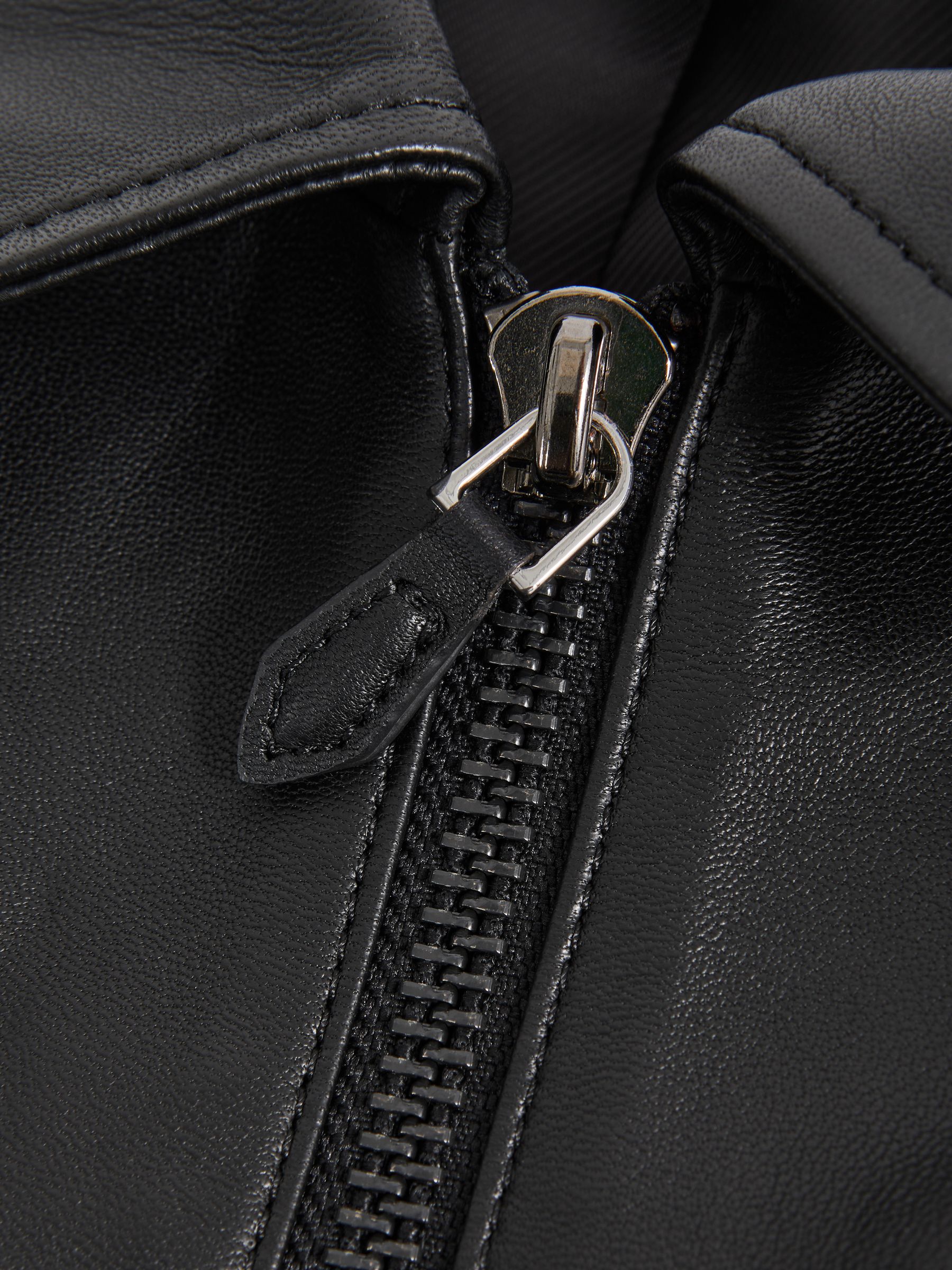 Atelier Leather Zip-Through Jacket in Black - Image 7 of 8