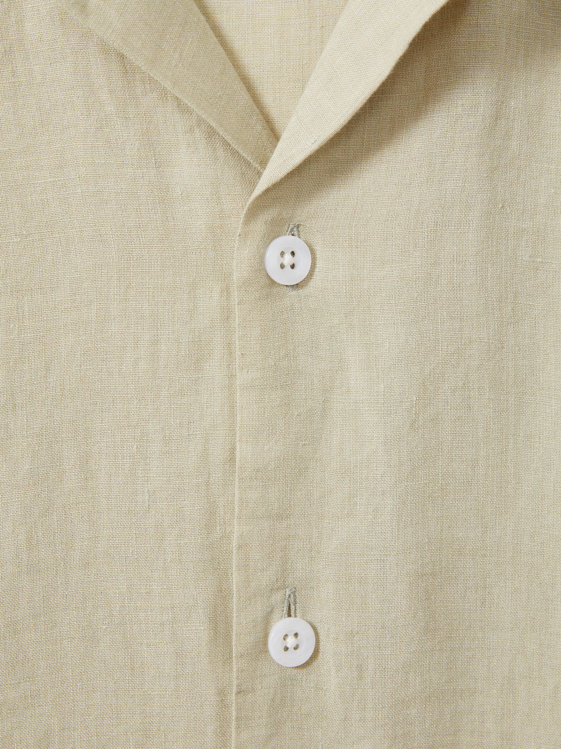 Relaxed Linen Cuban Collar Shirt in Chartreuse - Image 6 of 6