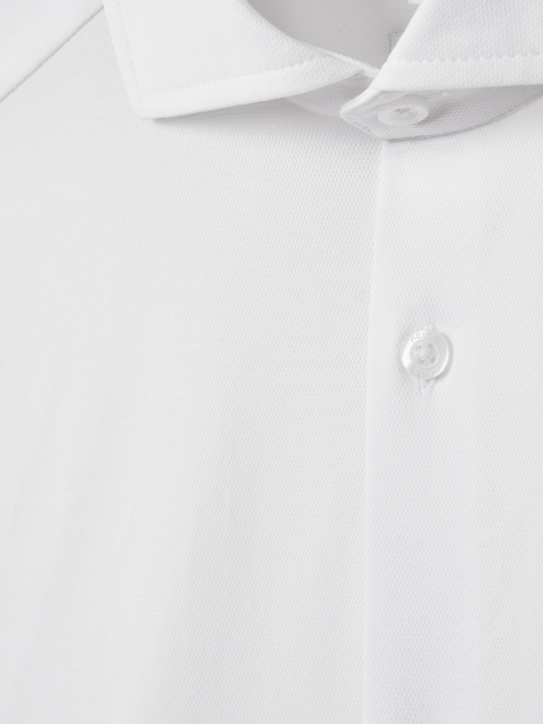 Cutaway Collar Jersey Slim Fit Shirt in White - Image 6 of 6
