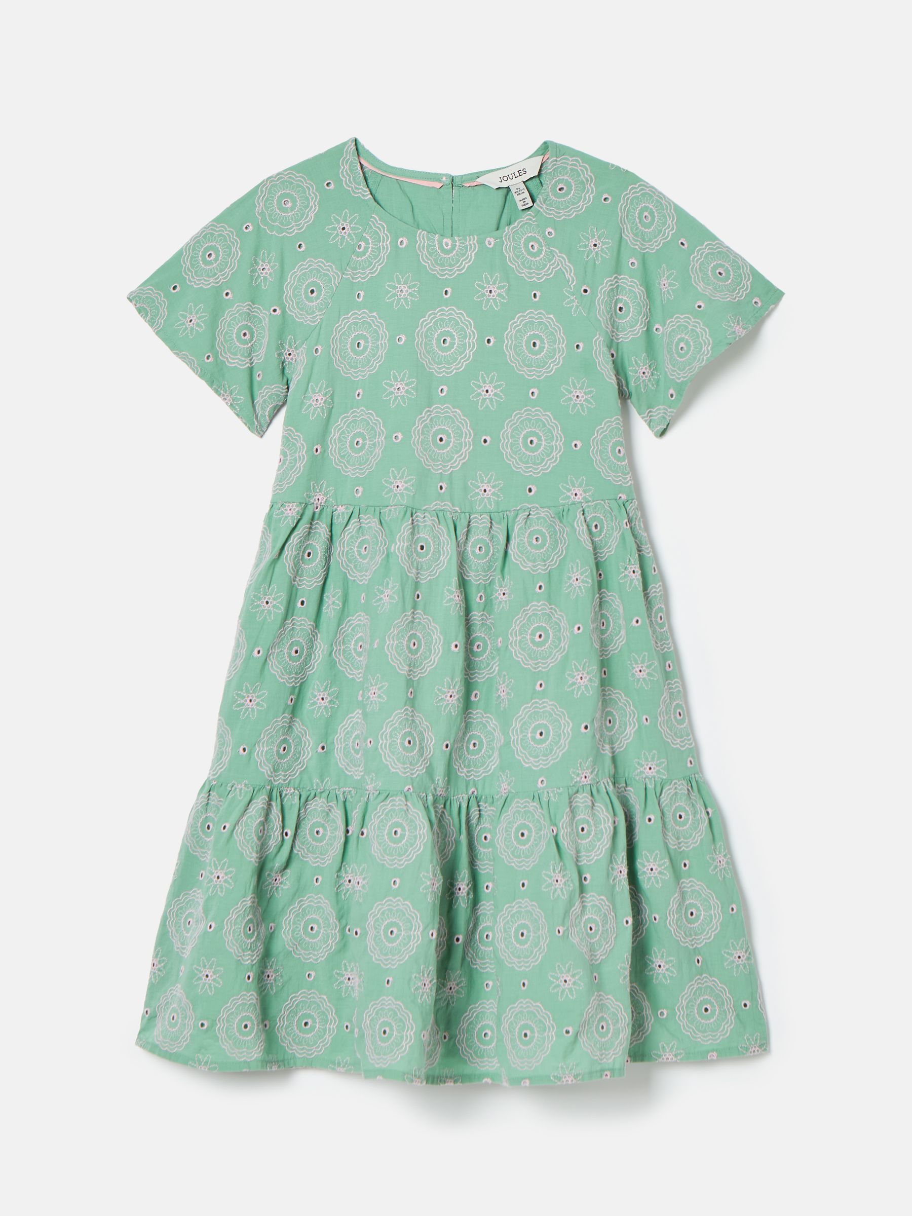Girls' Sunshine Green Tiered Woven Dress - Image 3 of 5