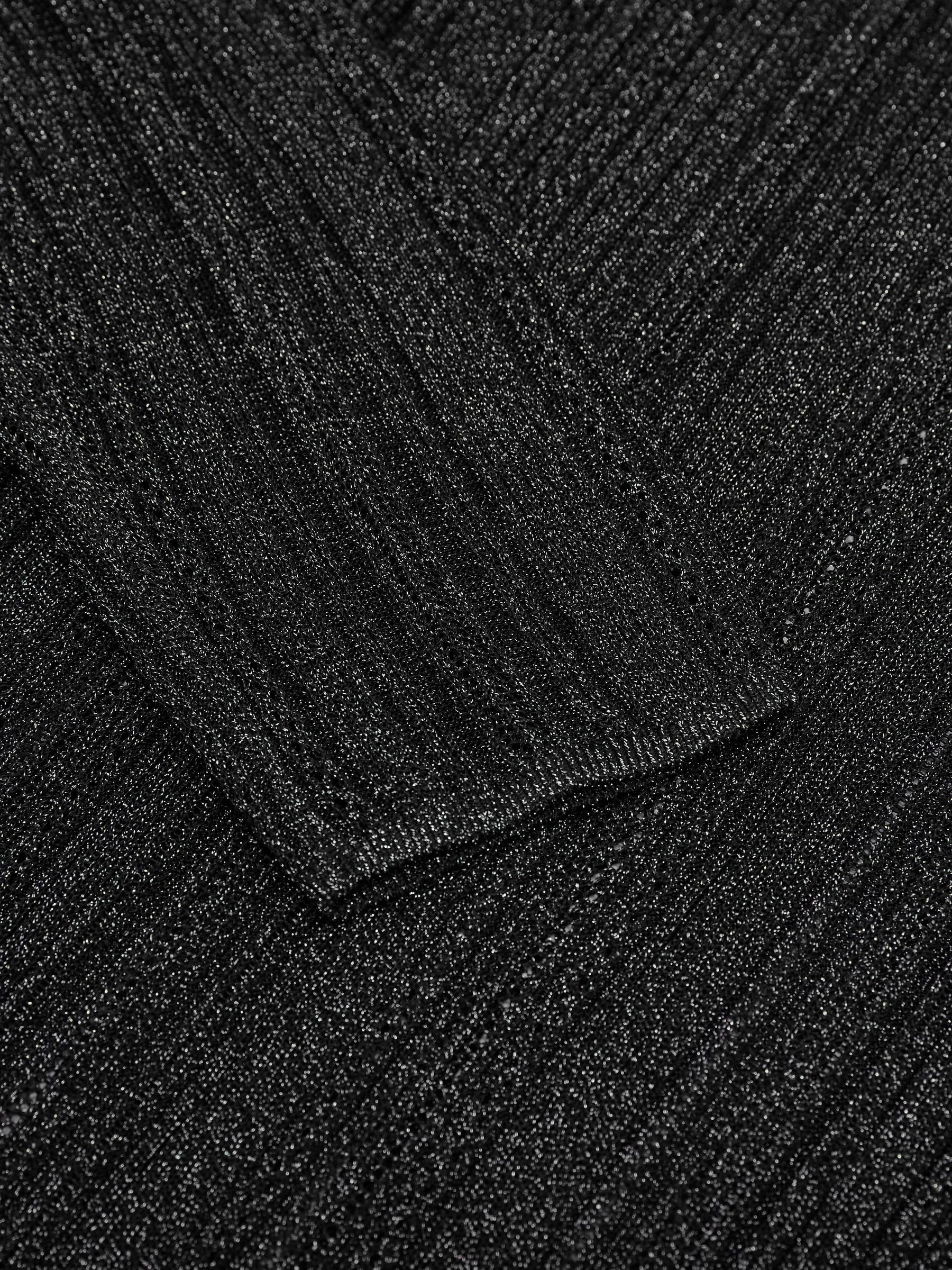 Metallic Open-Knit Roll-Neck Top in Navy - Image 7 of 7
