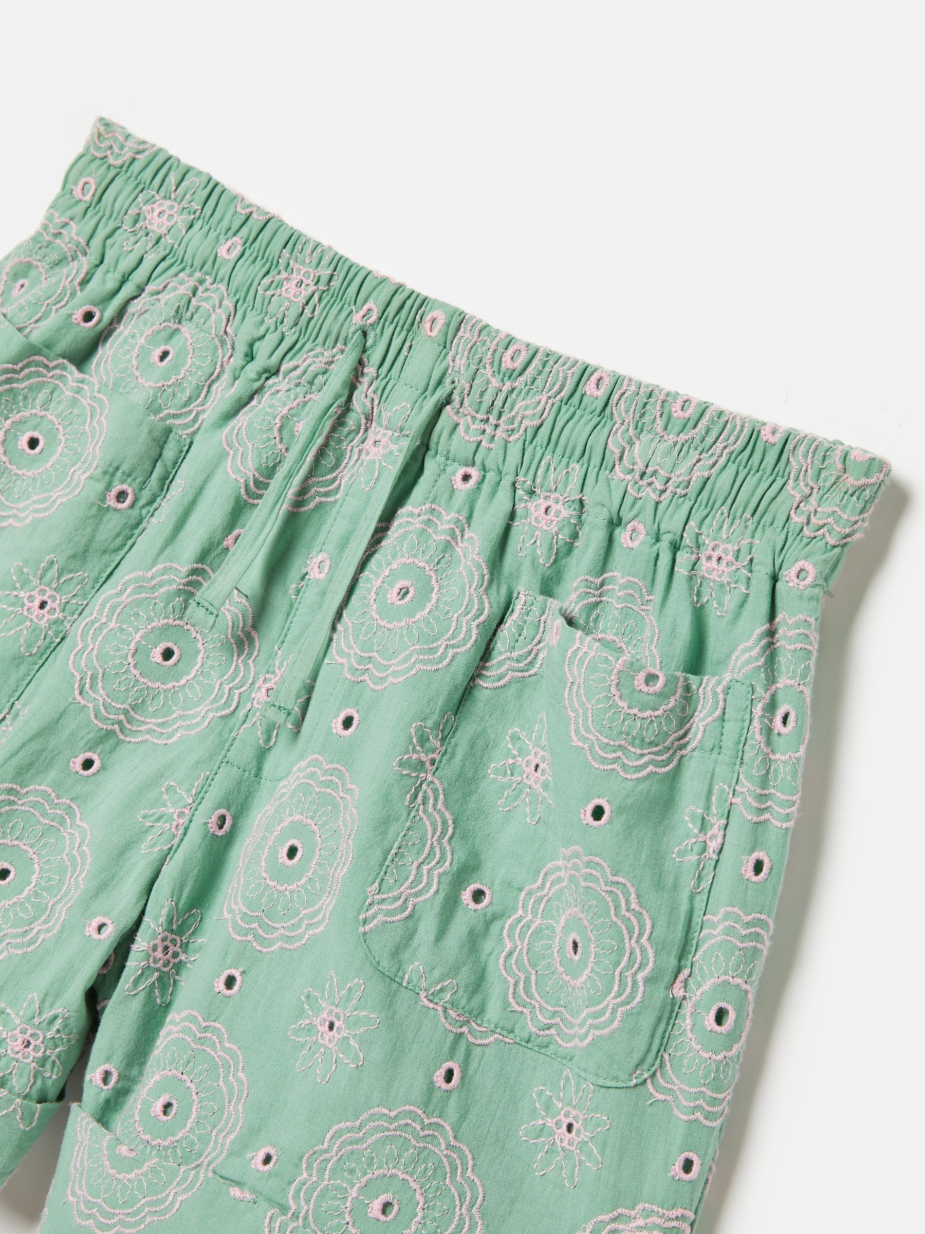 Girls' Hopscotch Green Woven Shorts - Image 3 of 5
