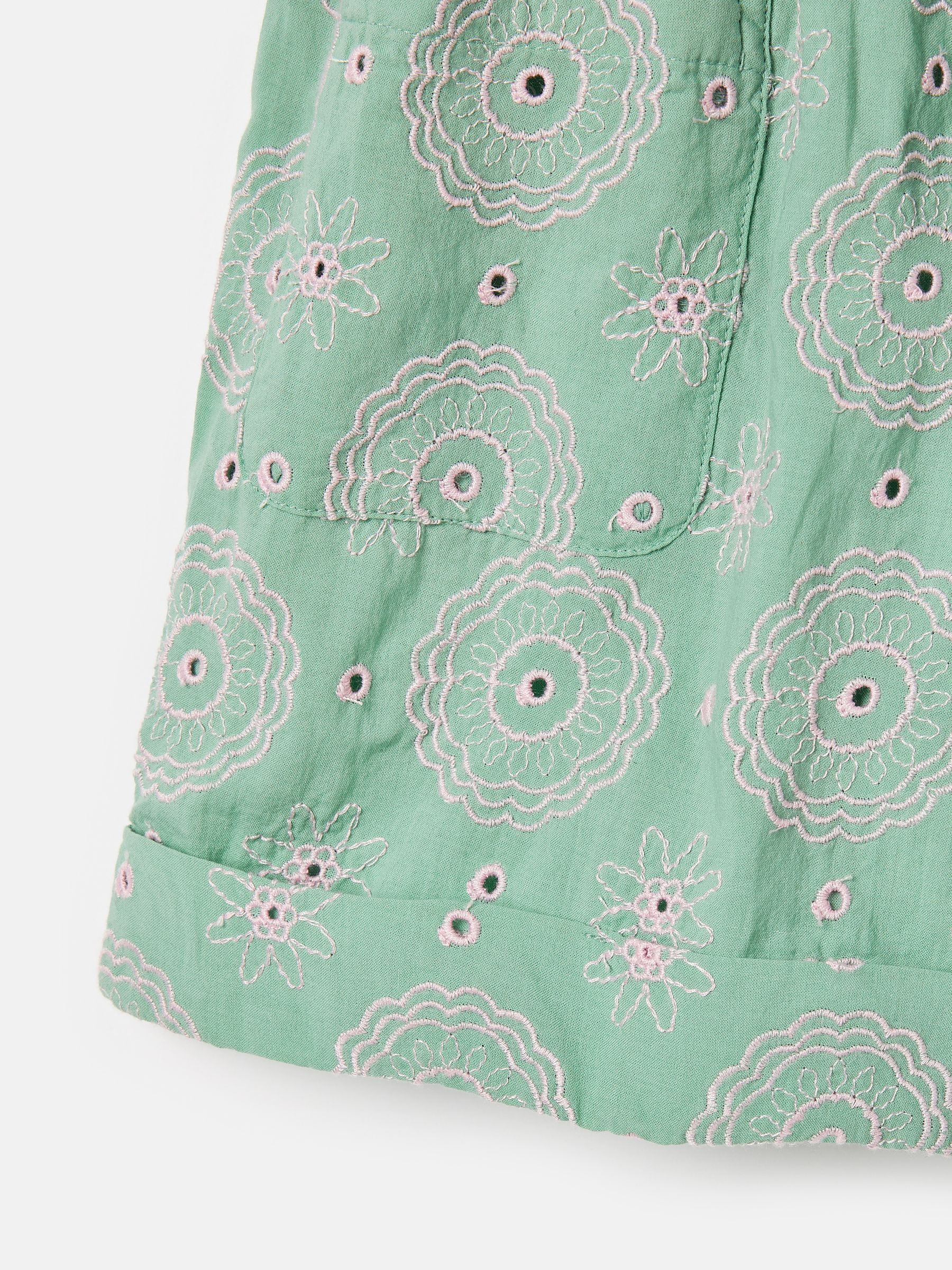 Girls' Hopscotch Green Woven Shorts - Image 5 of 5