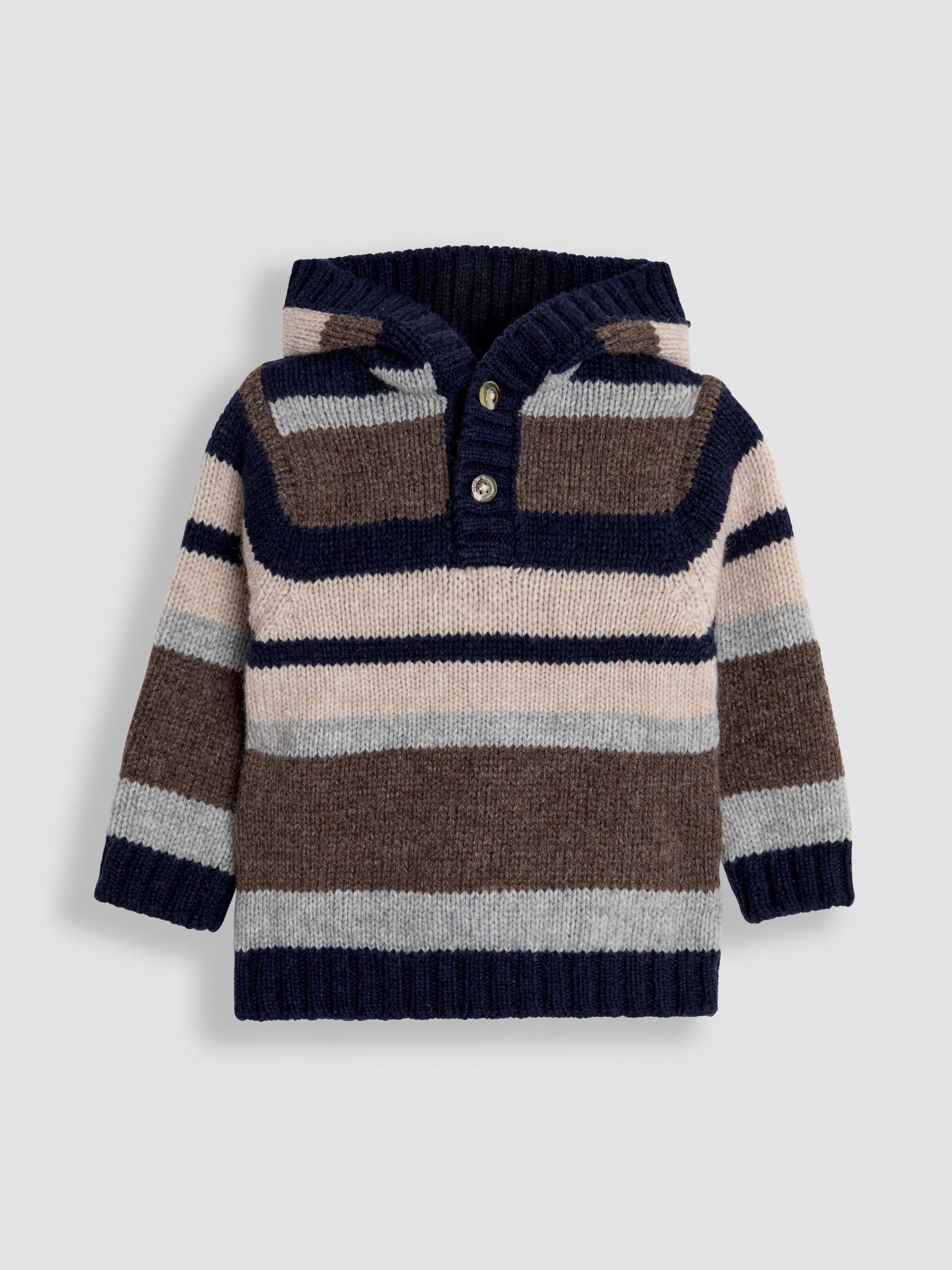 Brown Striped Hooded Jumper - Image 1 of 3
