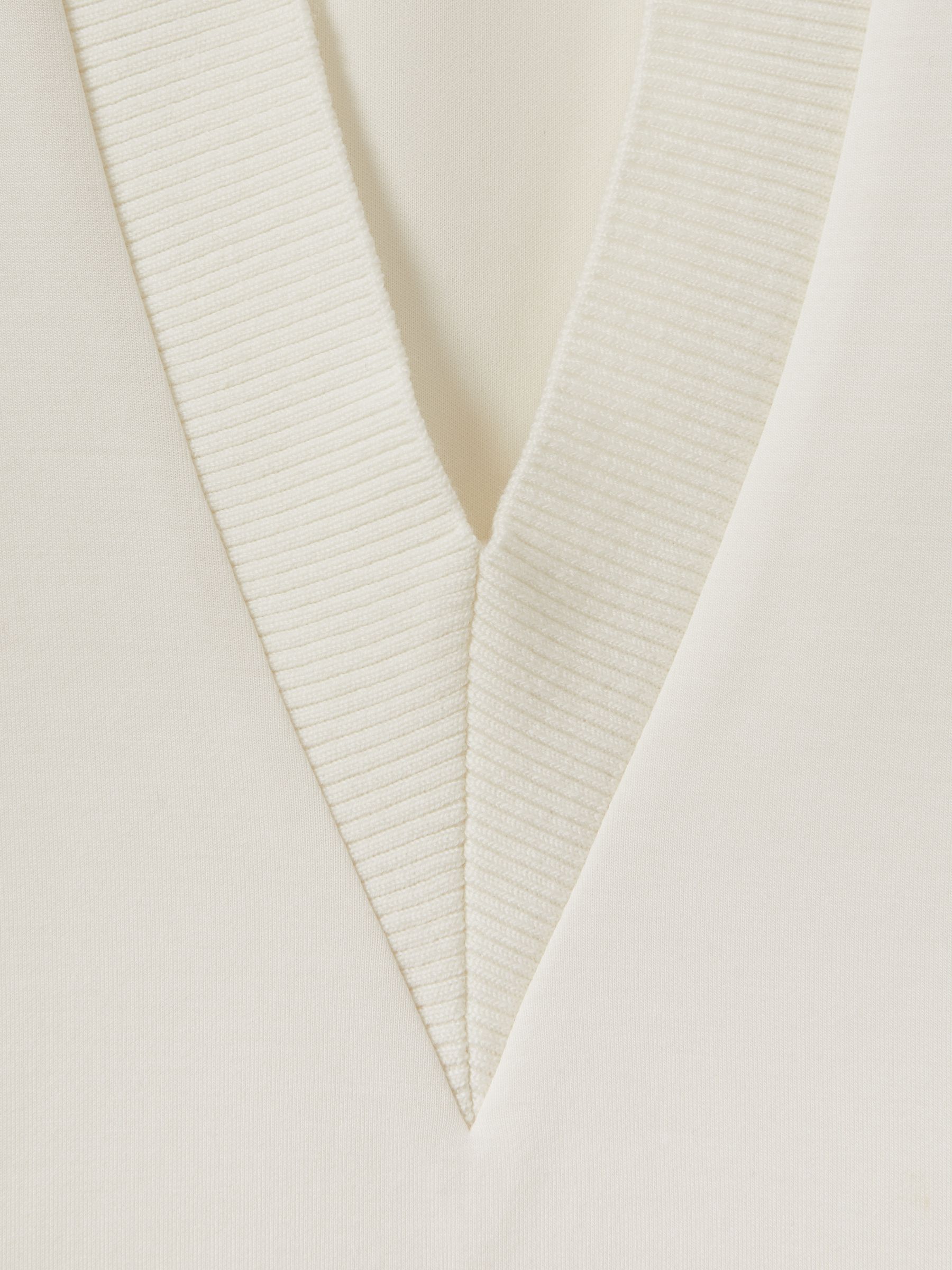 Interlock Open-Collar Sweatshirt in Cream - Image 5 of 5