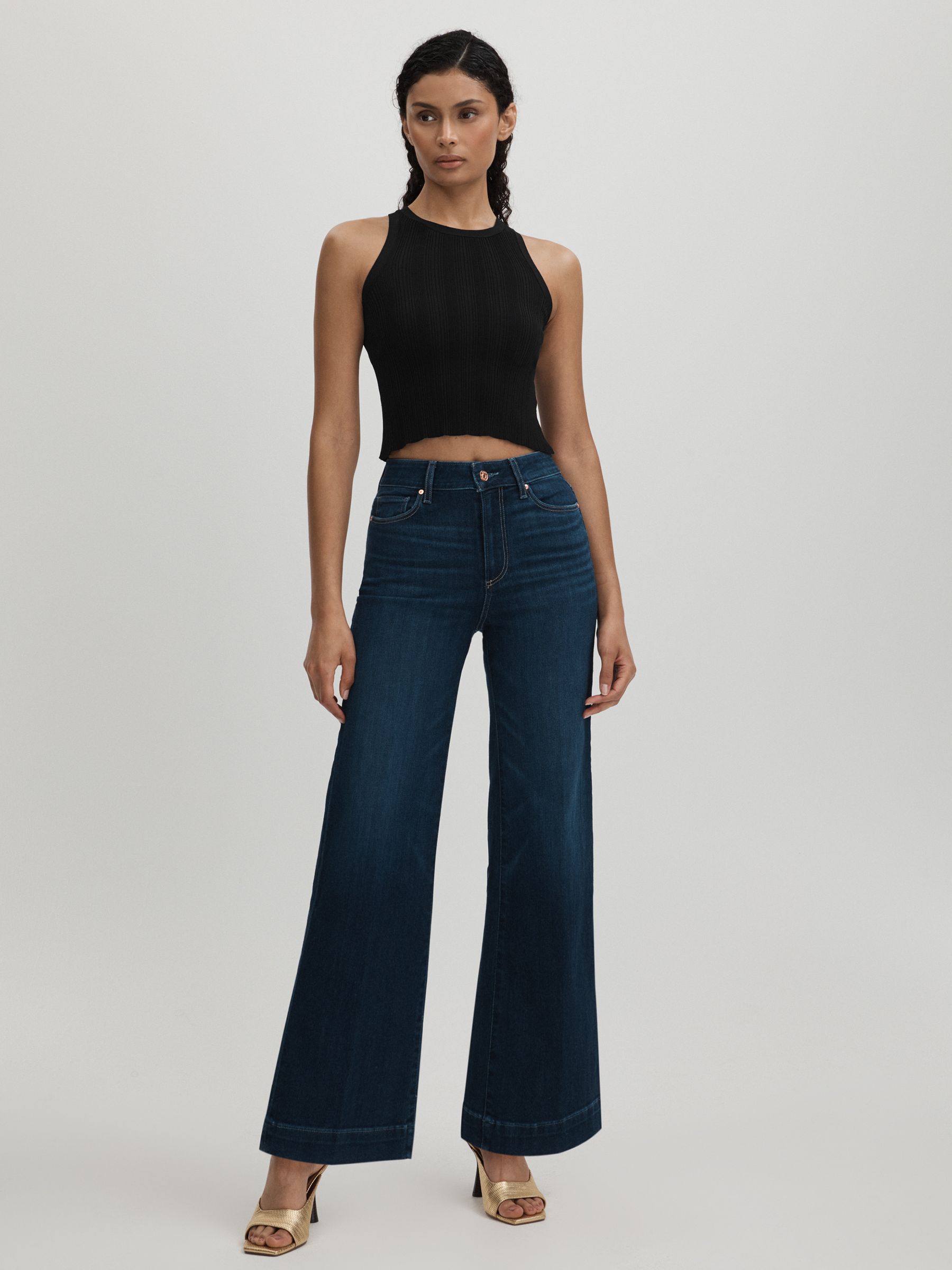Good American Ribbed Vest in Black - Image 3 of 5
