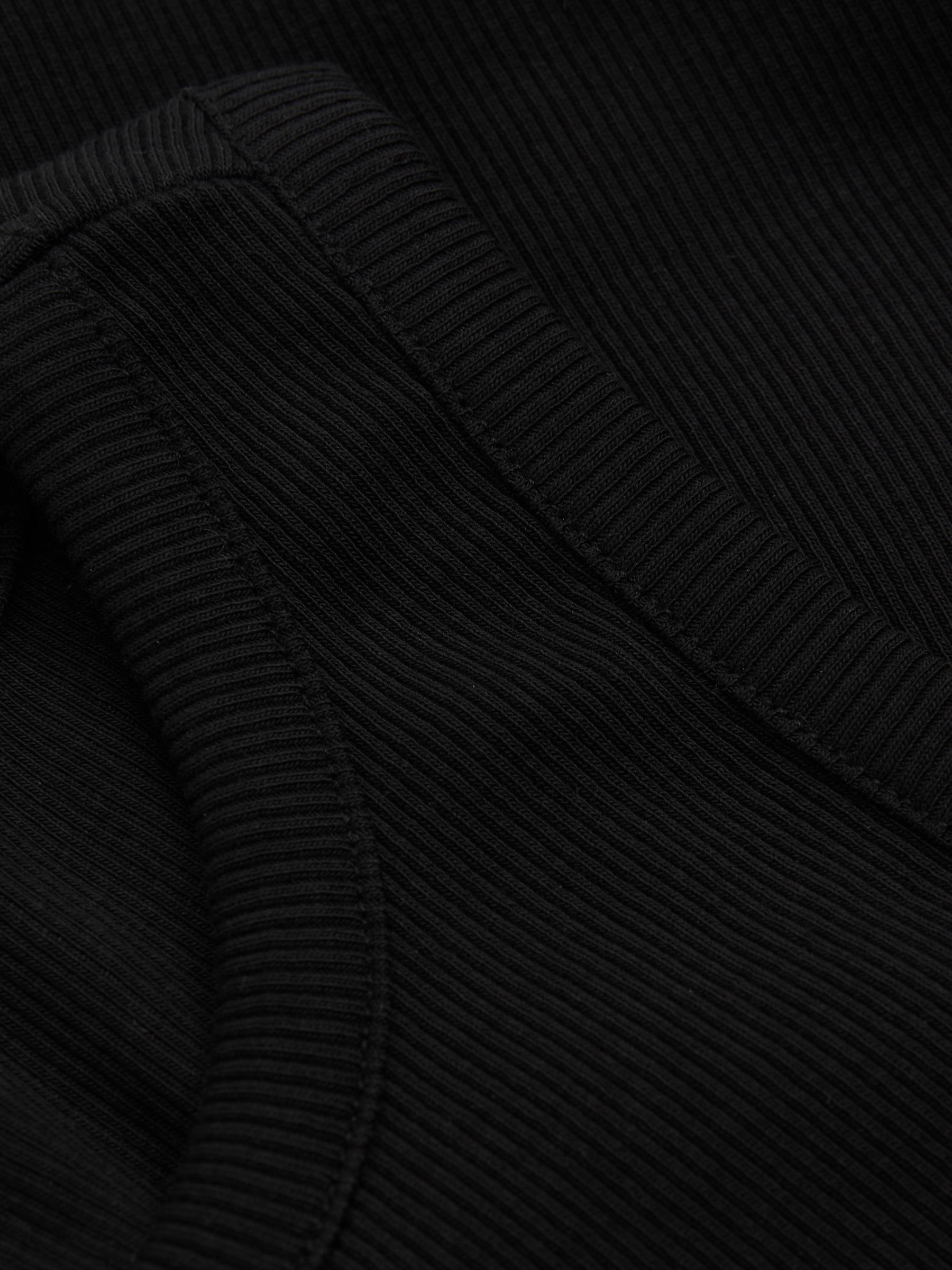 Ribbed Cotton Blend Cropped Vest in Black - Image 6 of 6