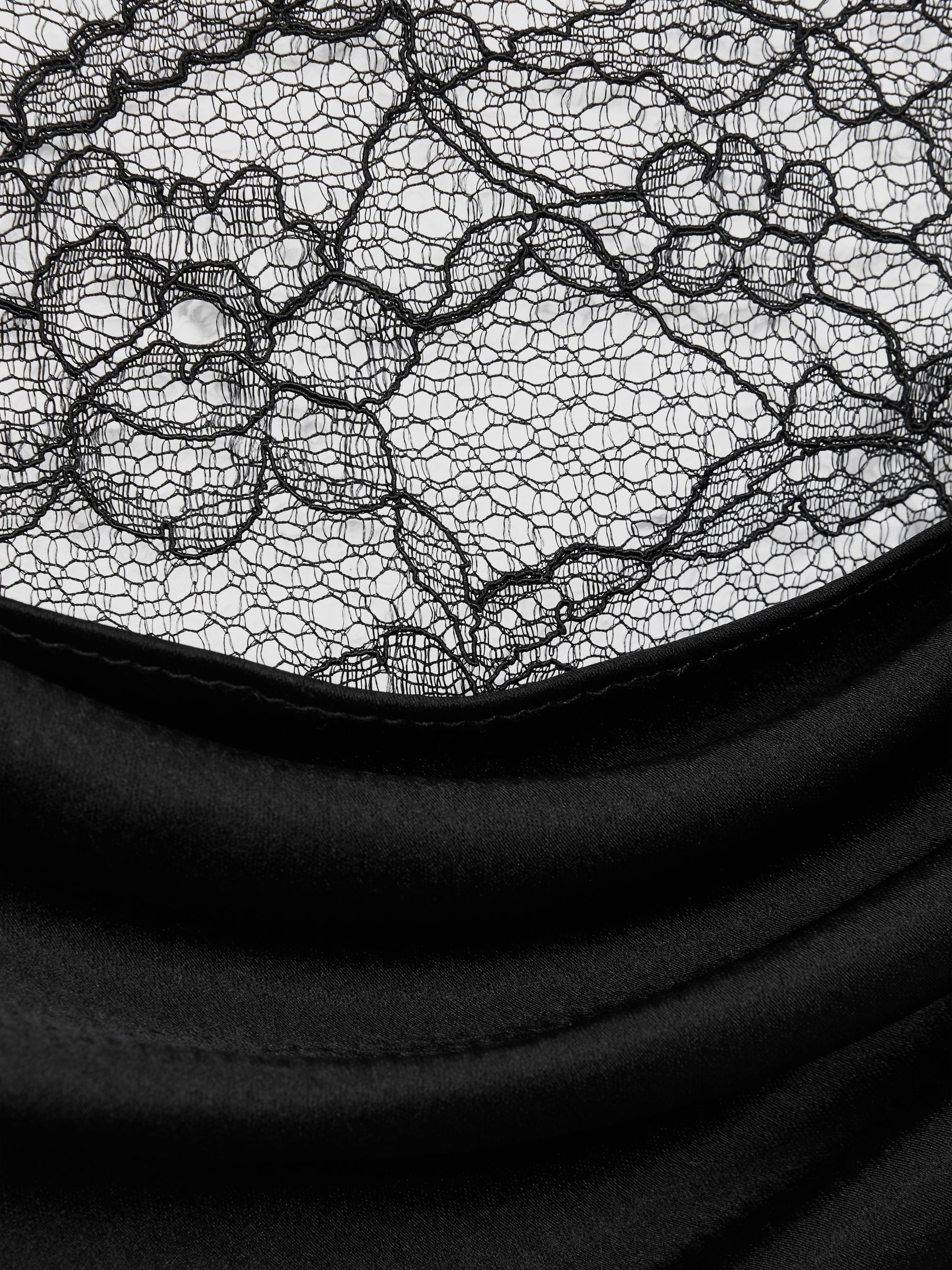 Anna Quan Satin Lace Cowl Neck Camisole in Black - image 5