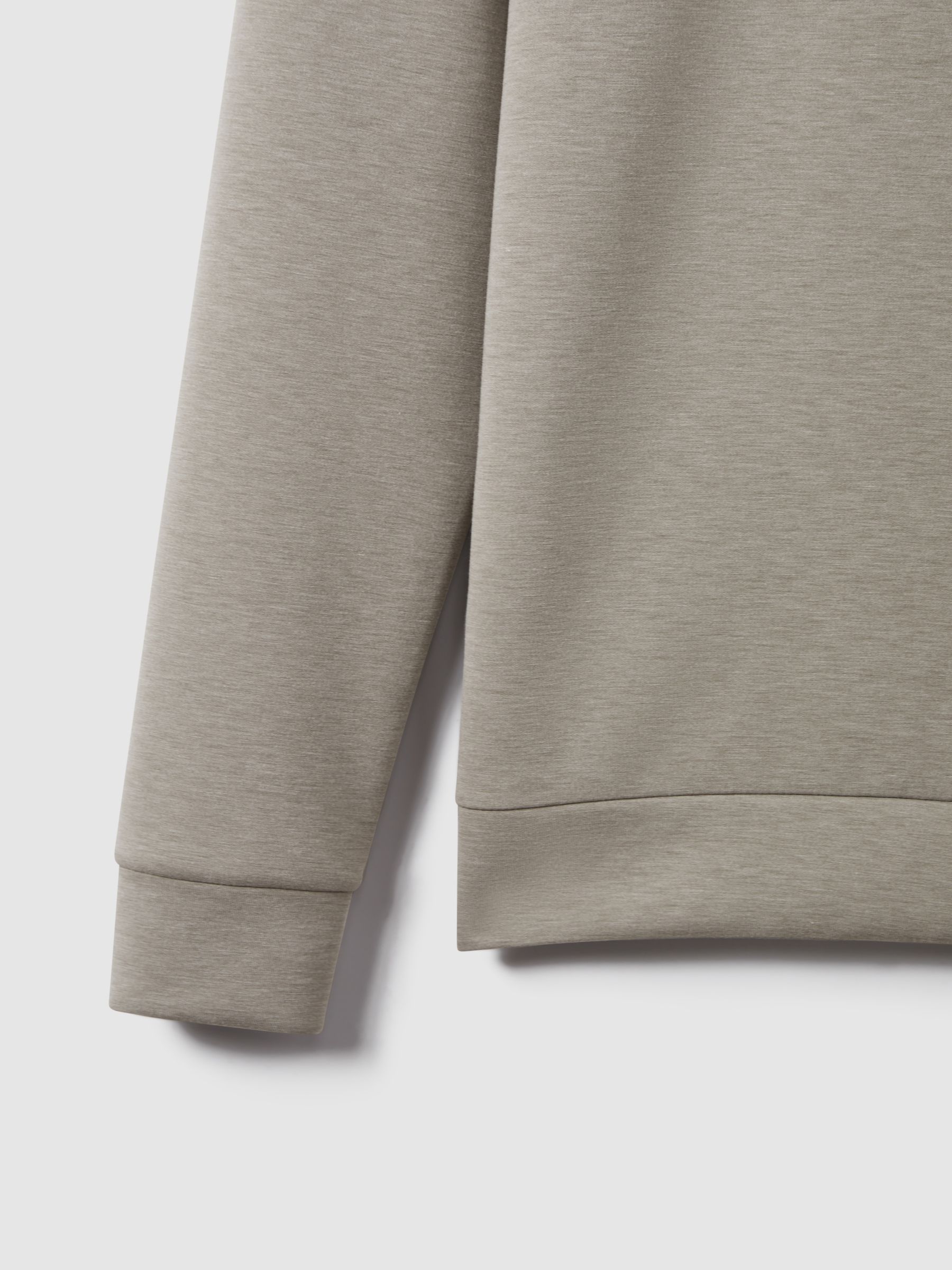 Interlock Jersey Drawstring Hoodie in Taupe - Image 7 of 8
