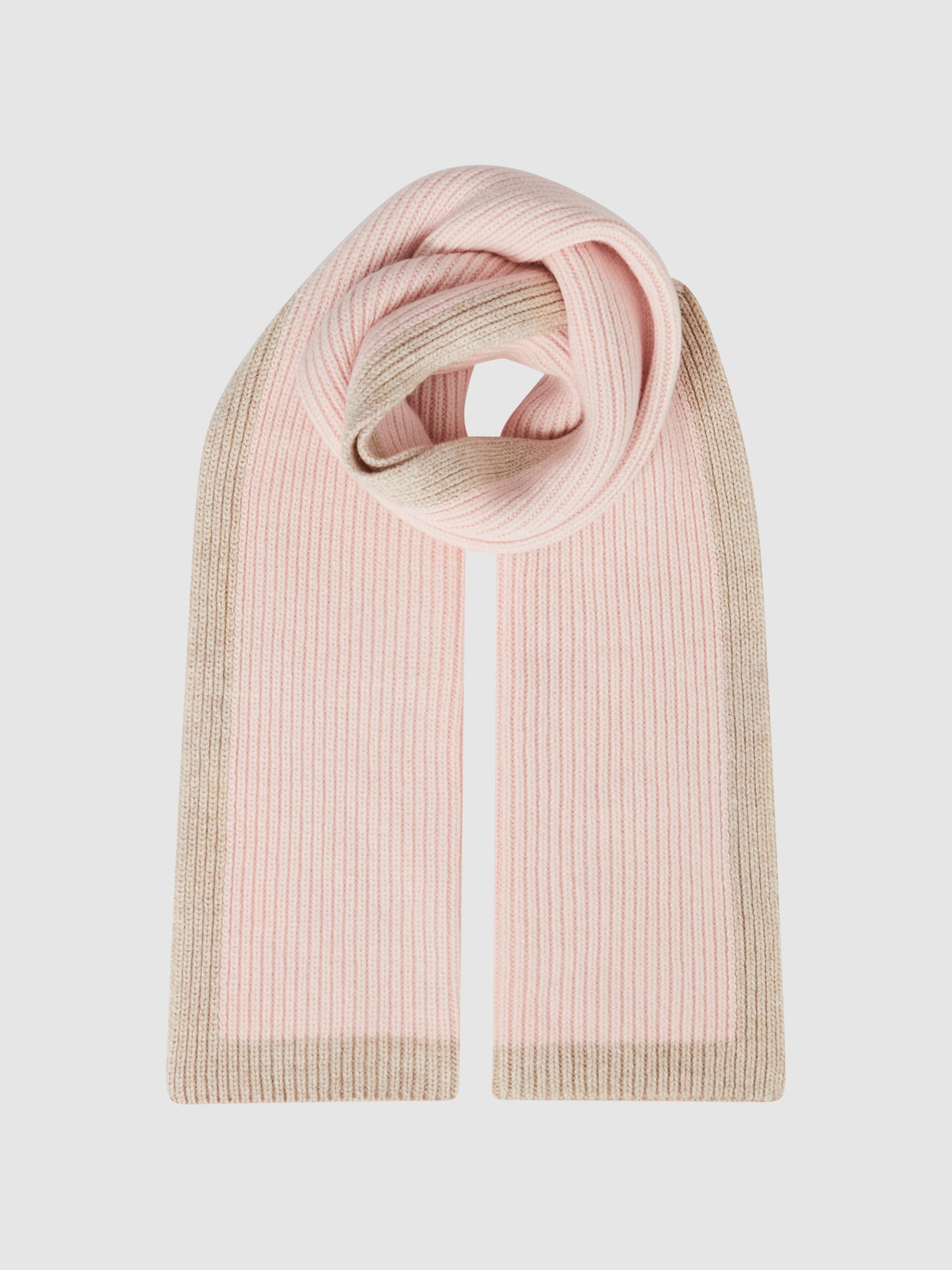 Wool Ribbed Scarf in Pink - Image 3 of 4