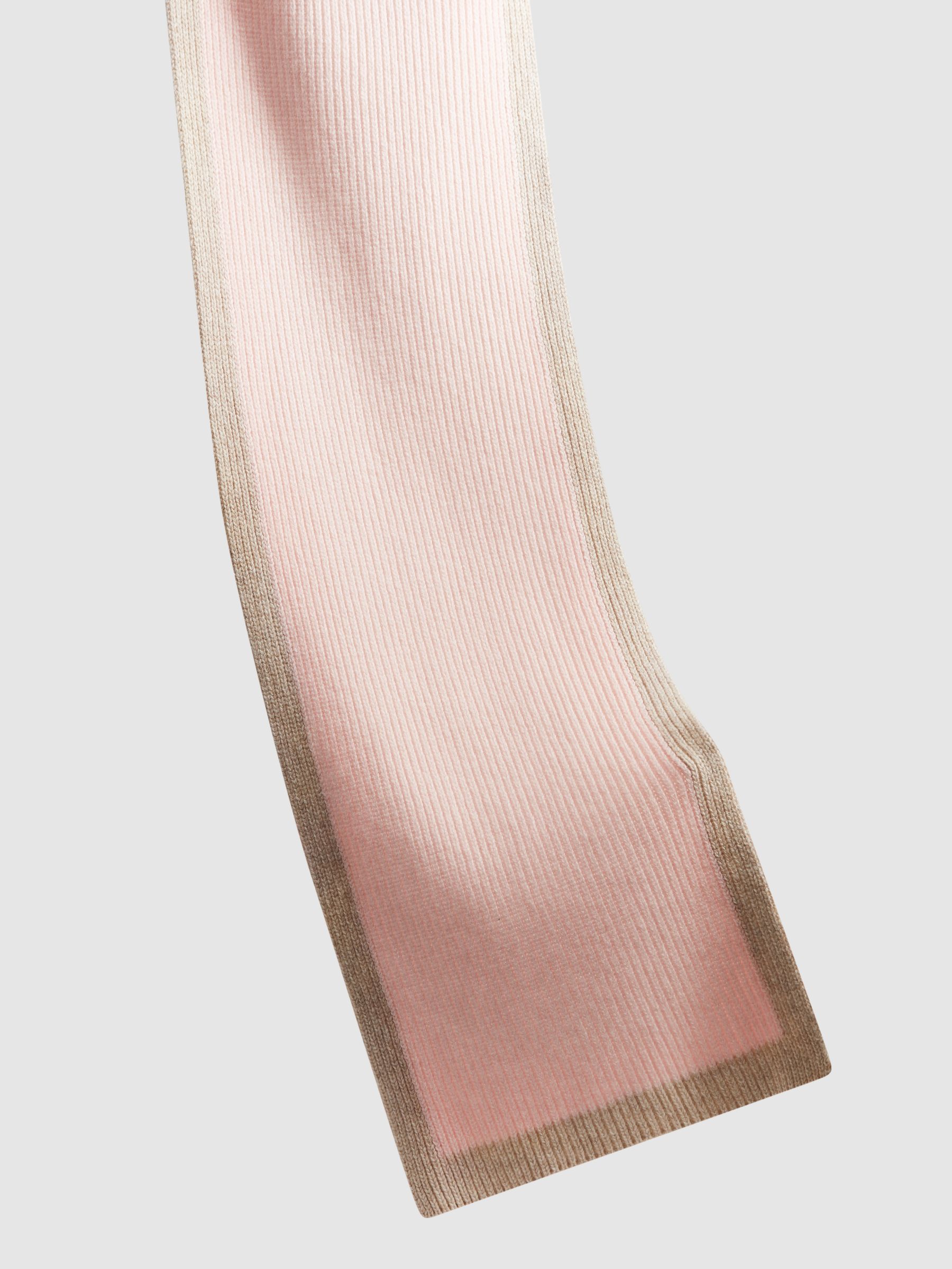 Wool Ribbed Scarf in Pink - Image 4 of 4