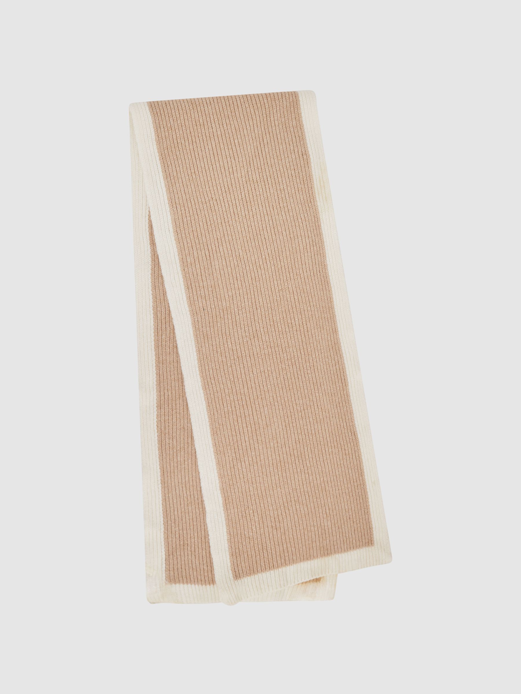 Wool Ribbed Scarf in Camel - Image 1 of 5