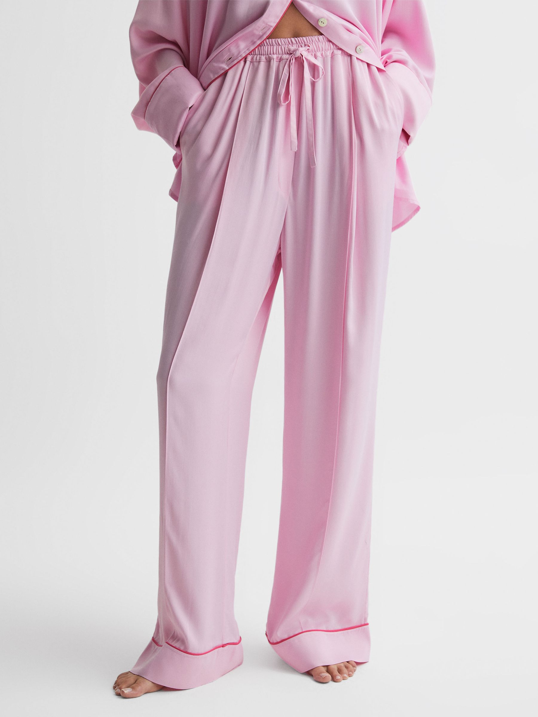 Sleeper Relaxed Drawstring Trousers in Bubblegum - Image 1 of 7
