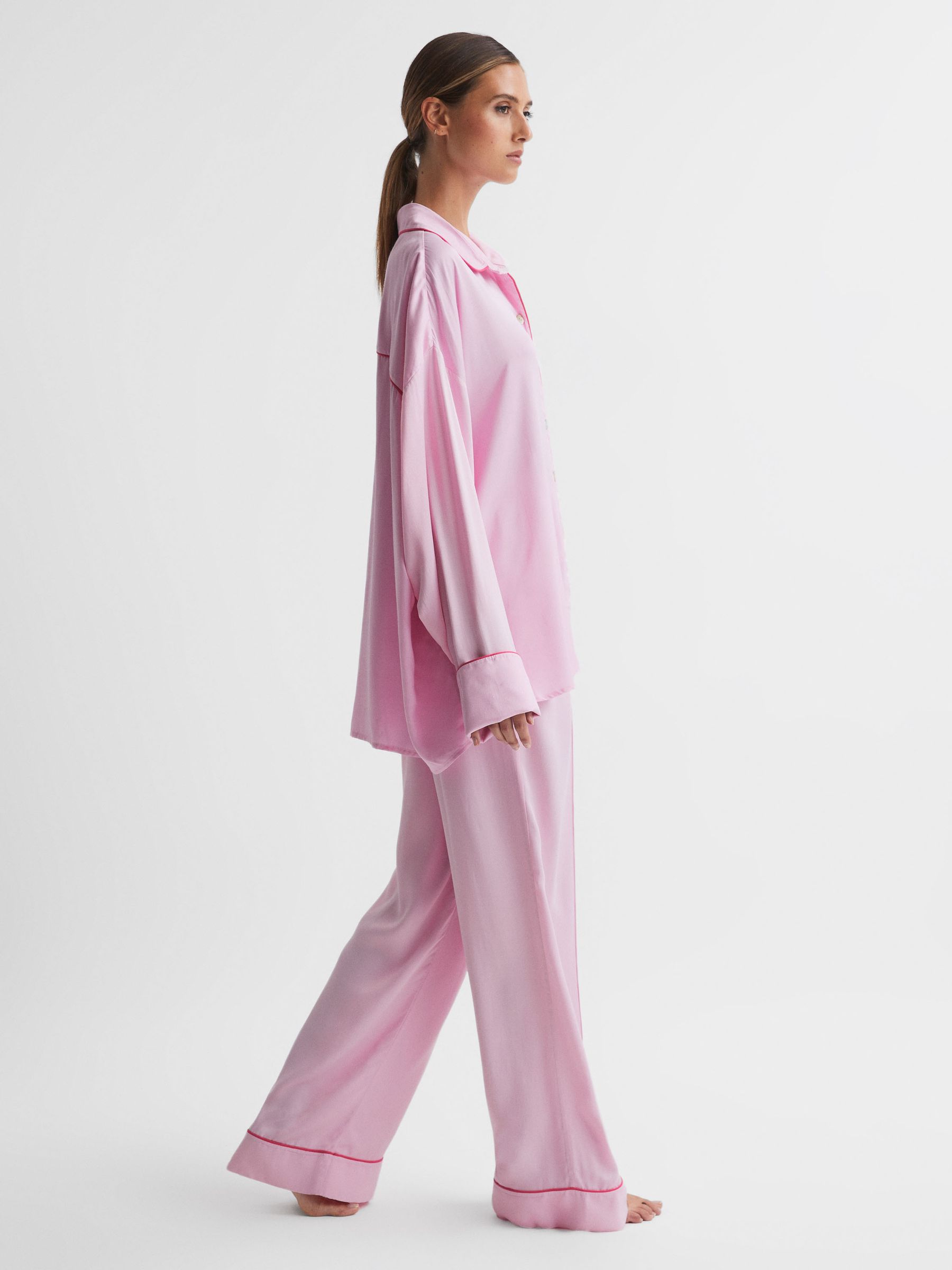 Sleeper Relaxed Drawstring Trousers in Bubblegum - Image 3 of 7