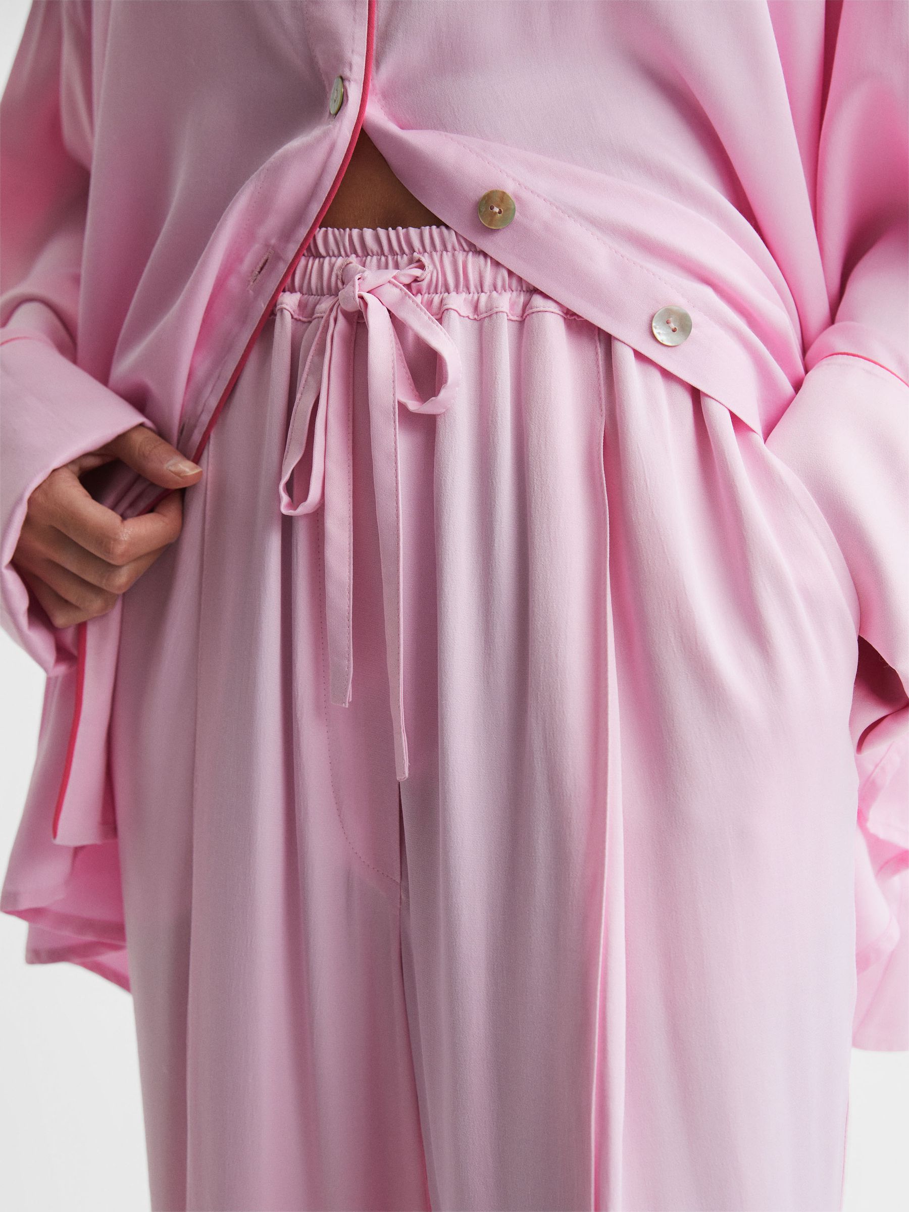 Sleeper Relaxed Drawstring Trousers in Bubblegum - Image 4 of 7