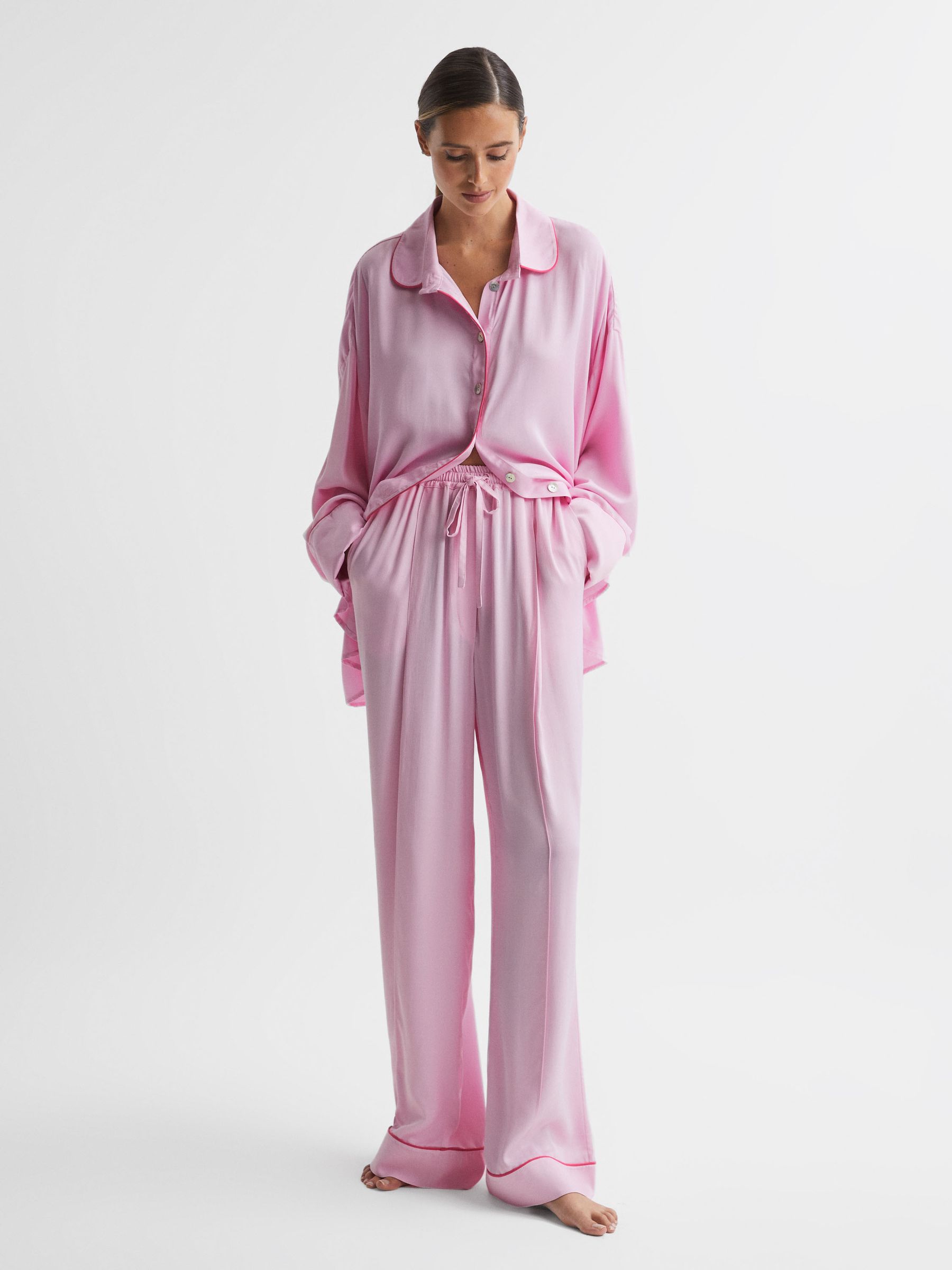Sleeper Relaxed Drawstring Trousers in Bubblegum - Image 5 of 7