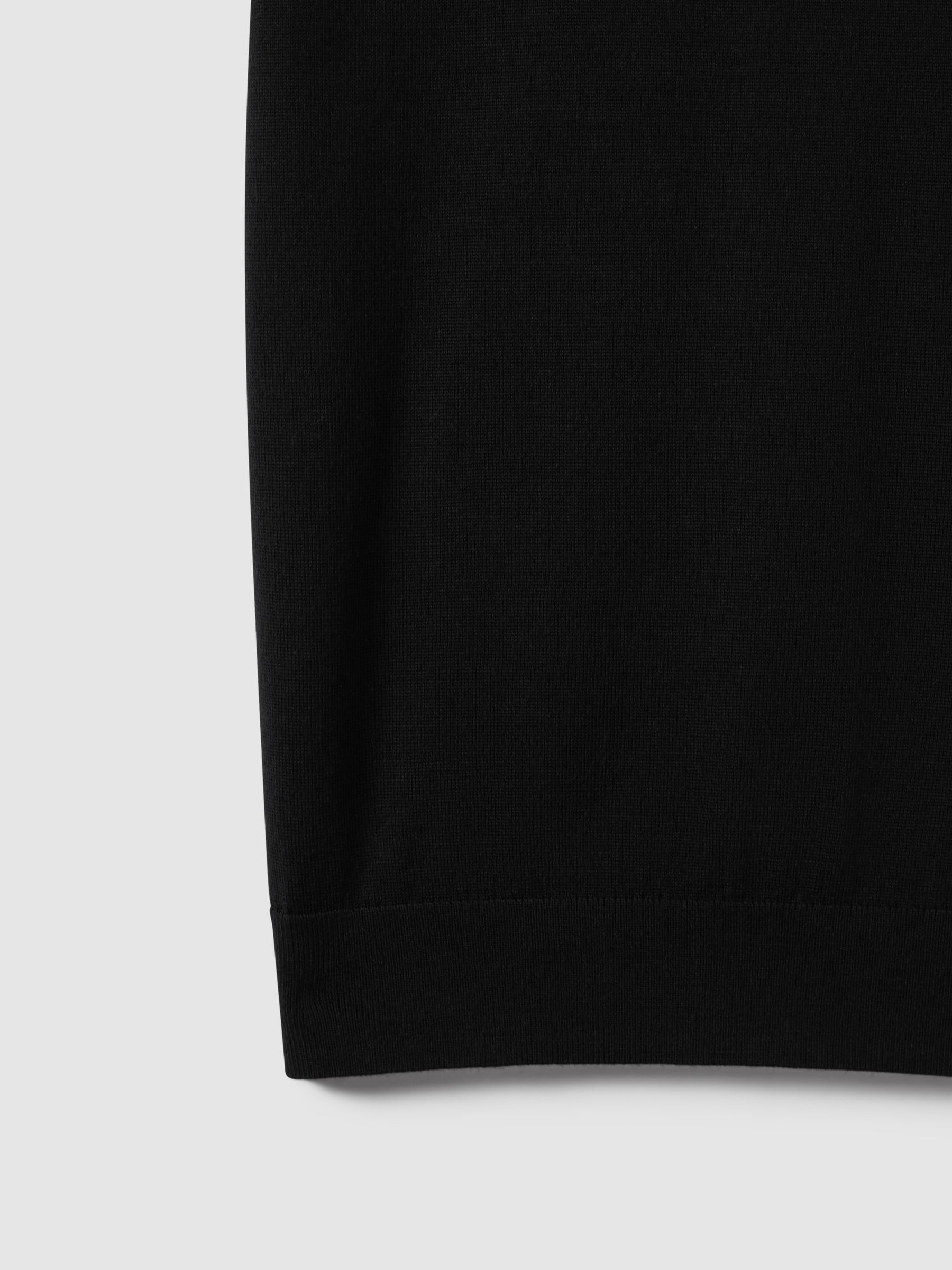 Maxwell Black/Gunmetal Merino Wool Half-Zip Polo Shirt - Image 6 of 6