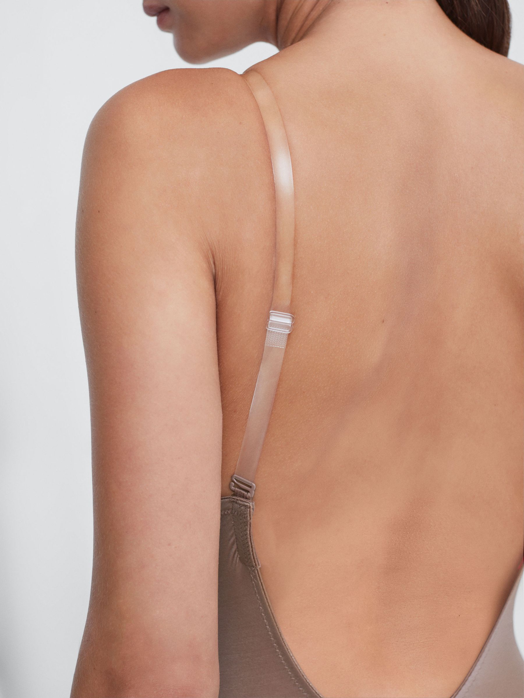 Spanx Shapewear Firming Plunge Low-Back Mid-Thigh Bodysuit in Cafe Au Lait - Image 5 of 5