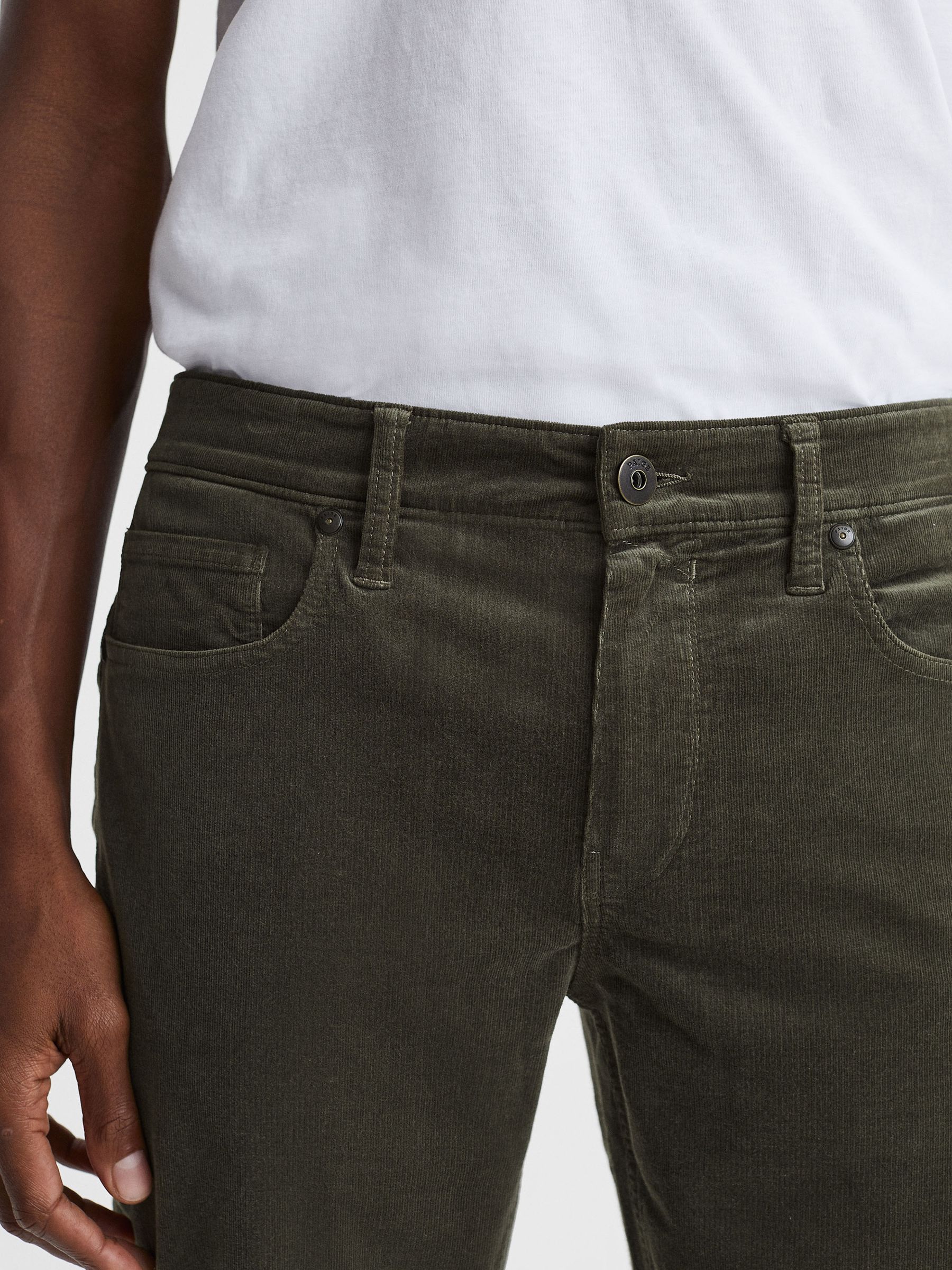 Paige Mid Rise Trousers in Forest Shadow - Image 4 of 5