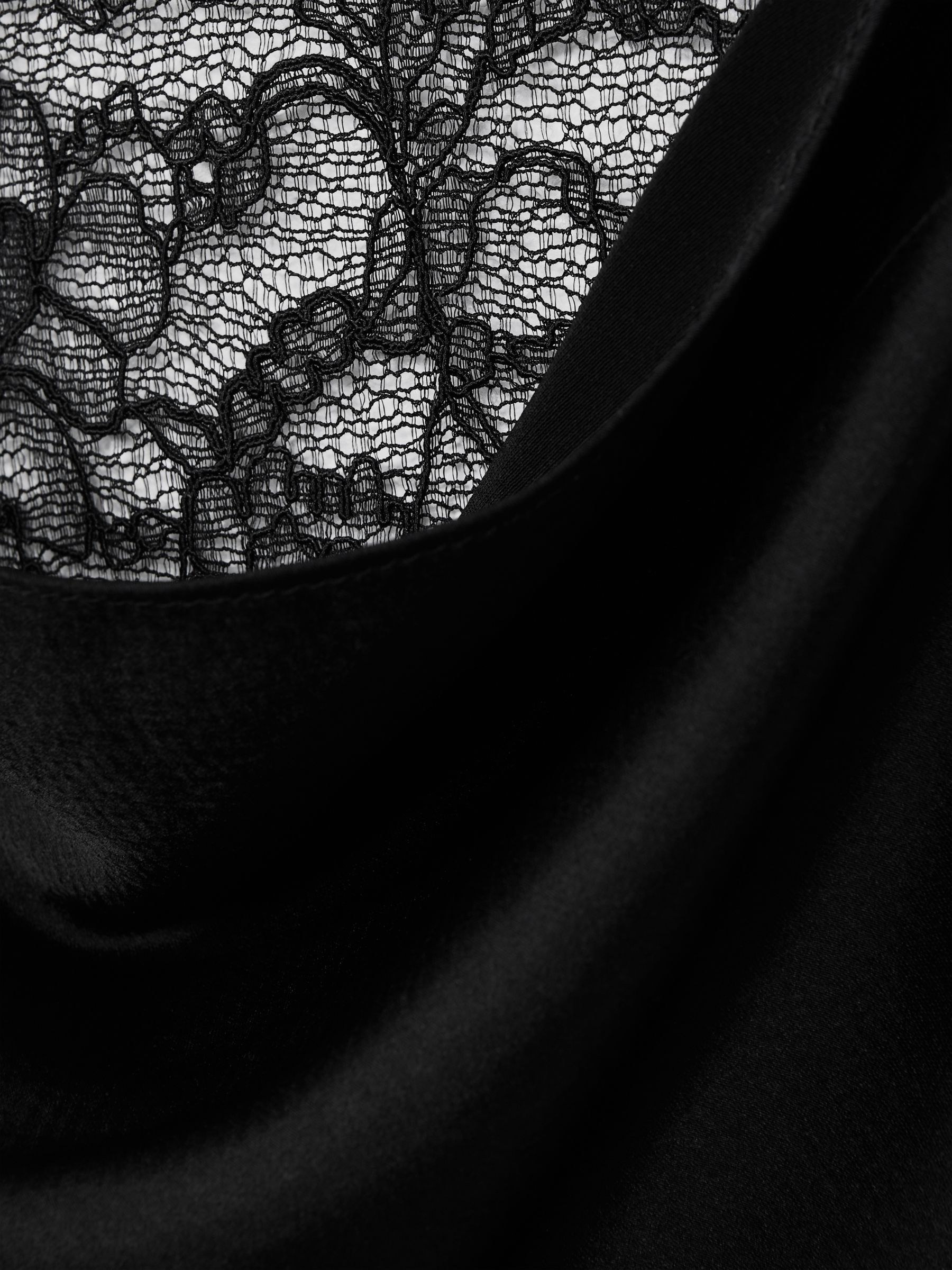 Anna Quan Satin Lace Cowl Neck Maxi Dress in Black - Image 5 of 5