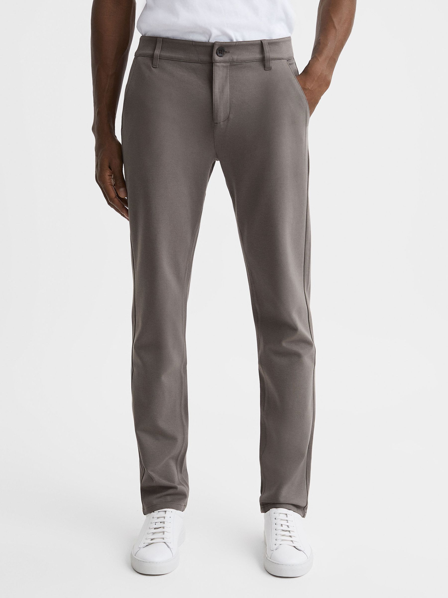 Paige Mid Rise Trousers in Dark Taupe - Image 1 of 6