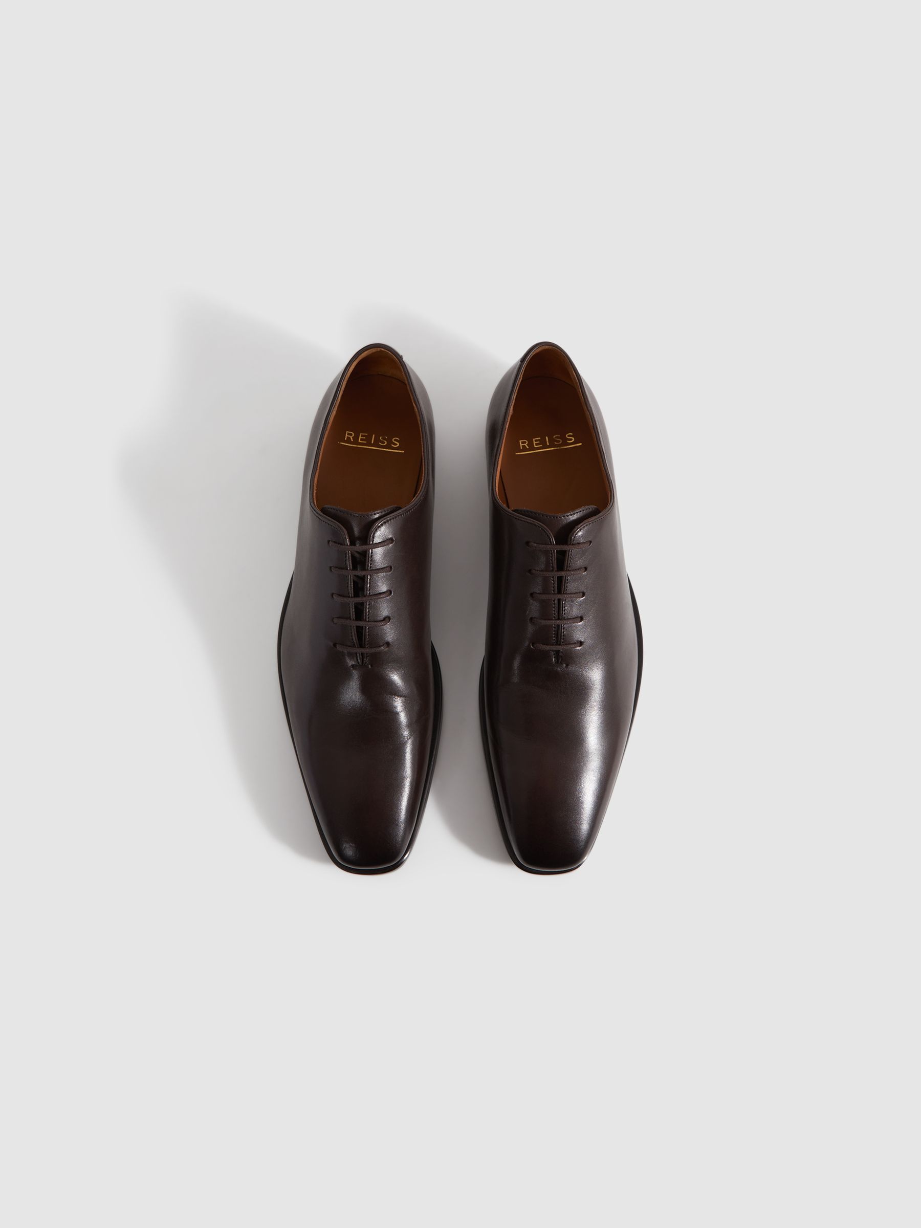 Leather Lace-Up Oxford Shoes in Dark Brown - image 2