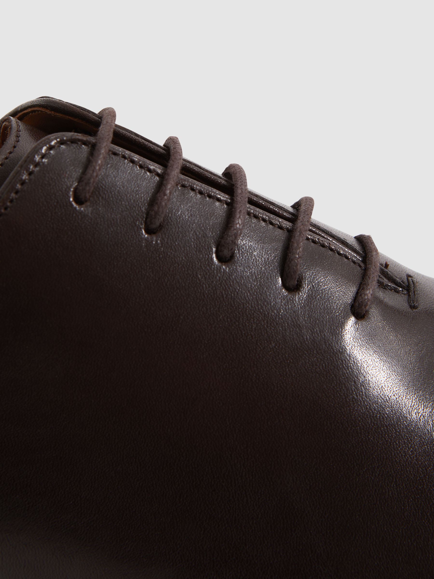 Leather Lace-Up Oxford Shoes in Dark Brown - image 4