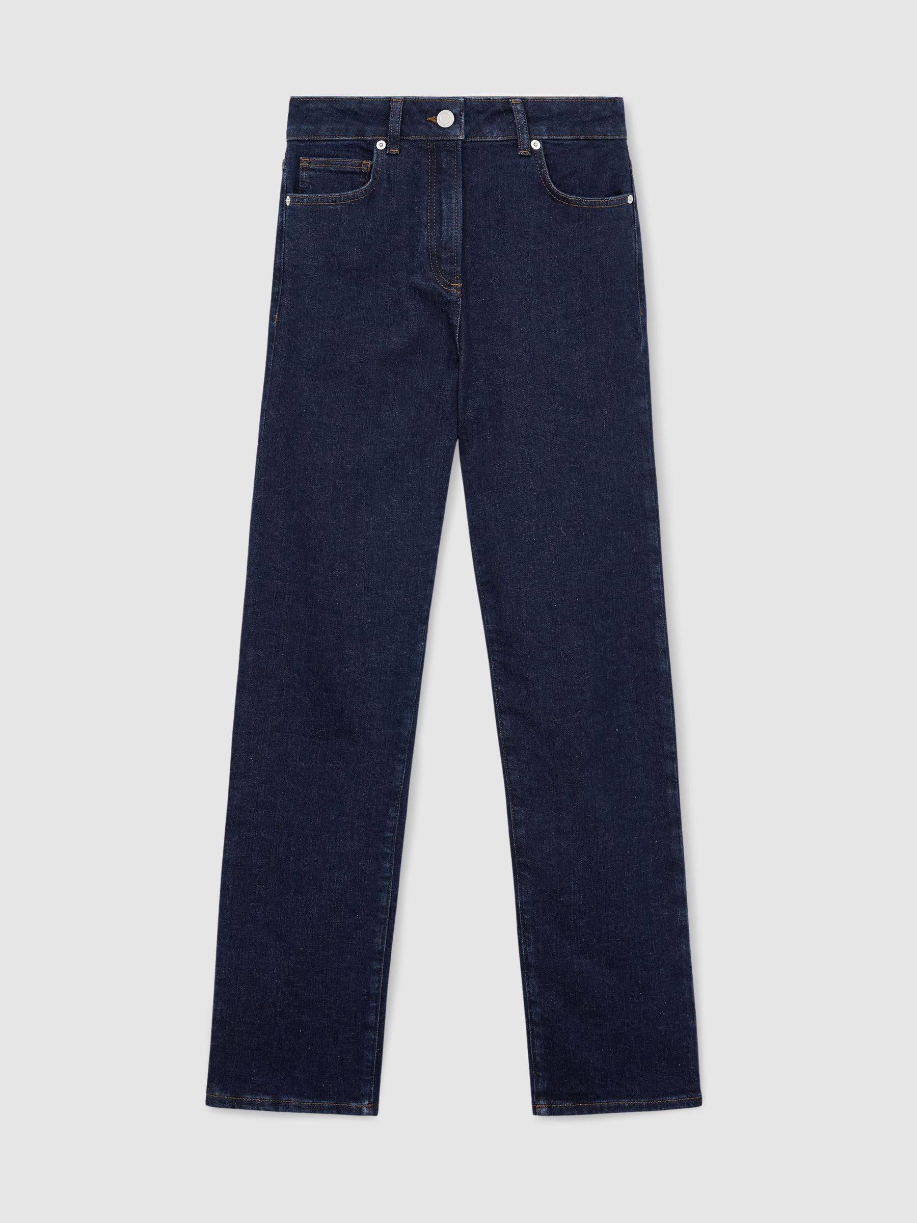 Petite Slim-Leg Mid-Rise Jeans in Dark Blue - Image 2 of 8 Petite Slim-Leg Mid-Rise Jeans in Dark Blue - Image 2 of 8