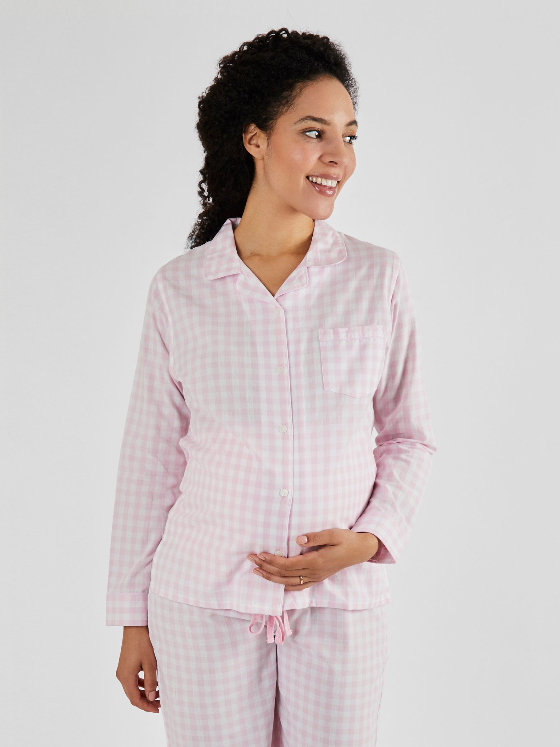 Pink Gingham Maternity Pyjamas Set - Image 3 of 5