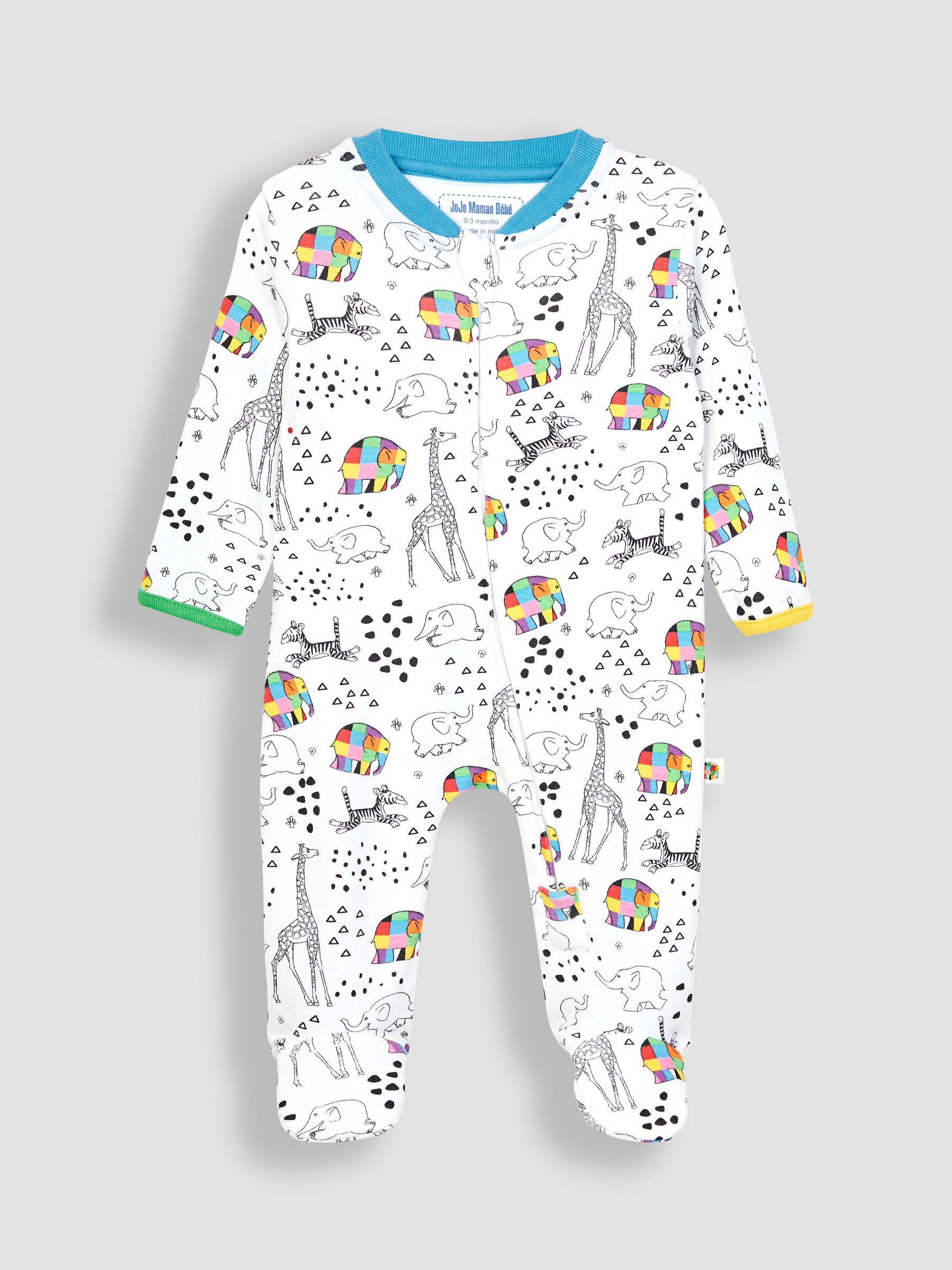 White Elmer Print Sleepsuit - Image 3 of 5