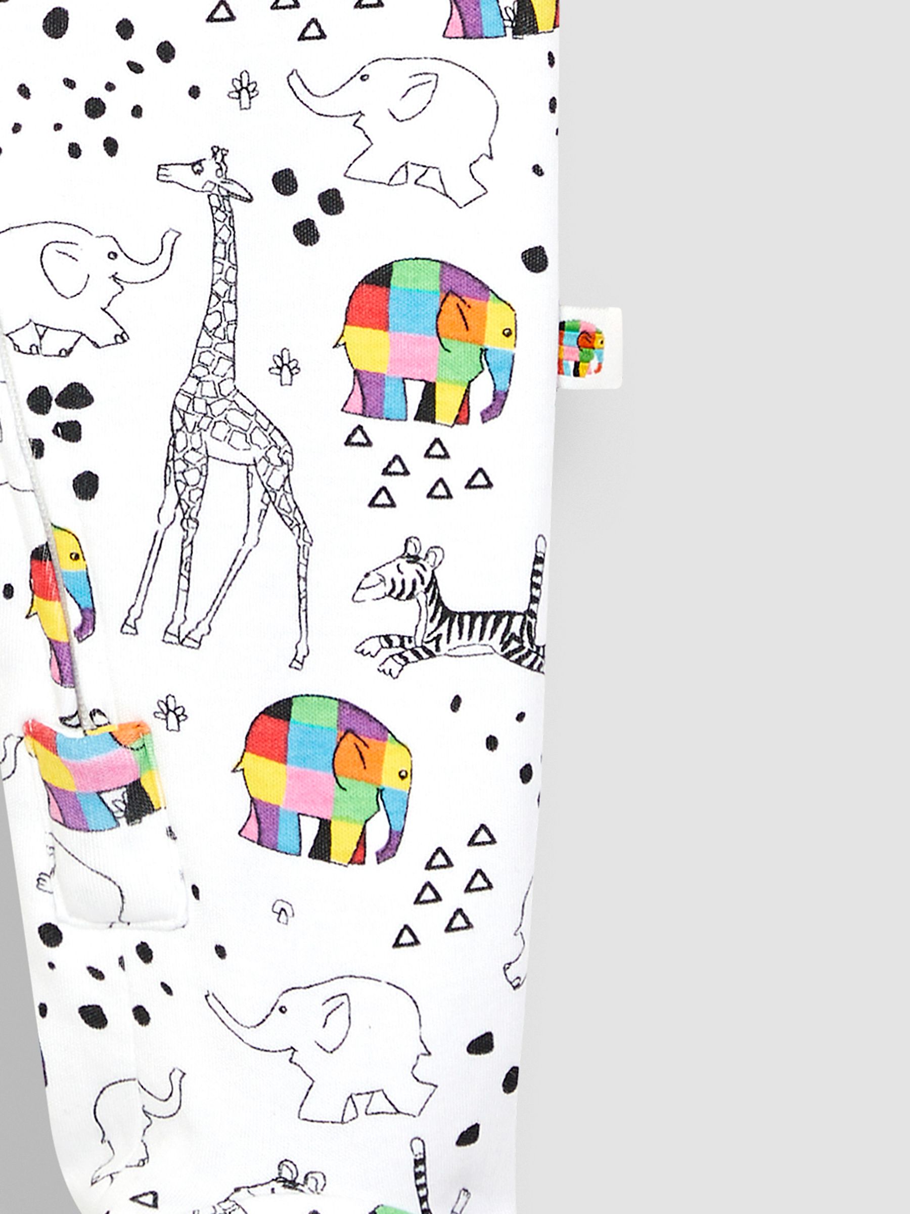 White Elmer Print Sleepsuit - Image 4 of 5