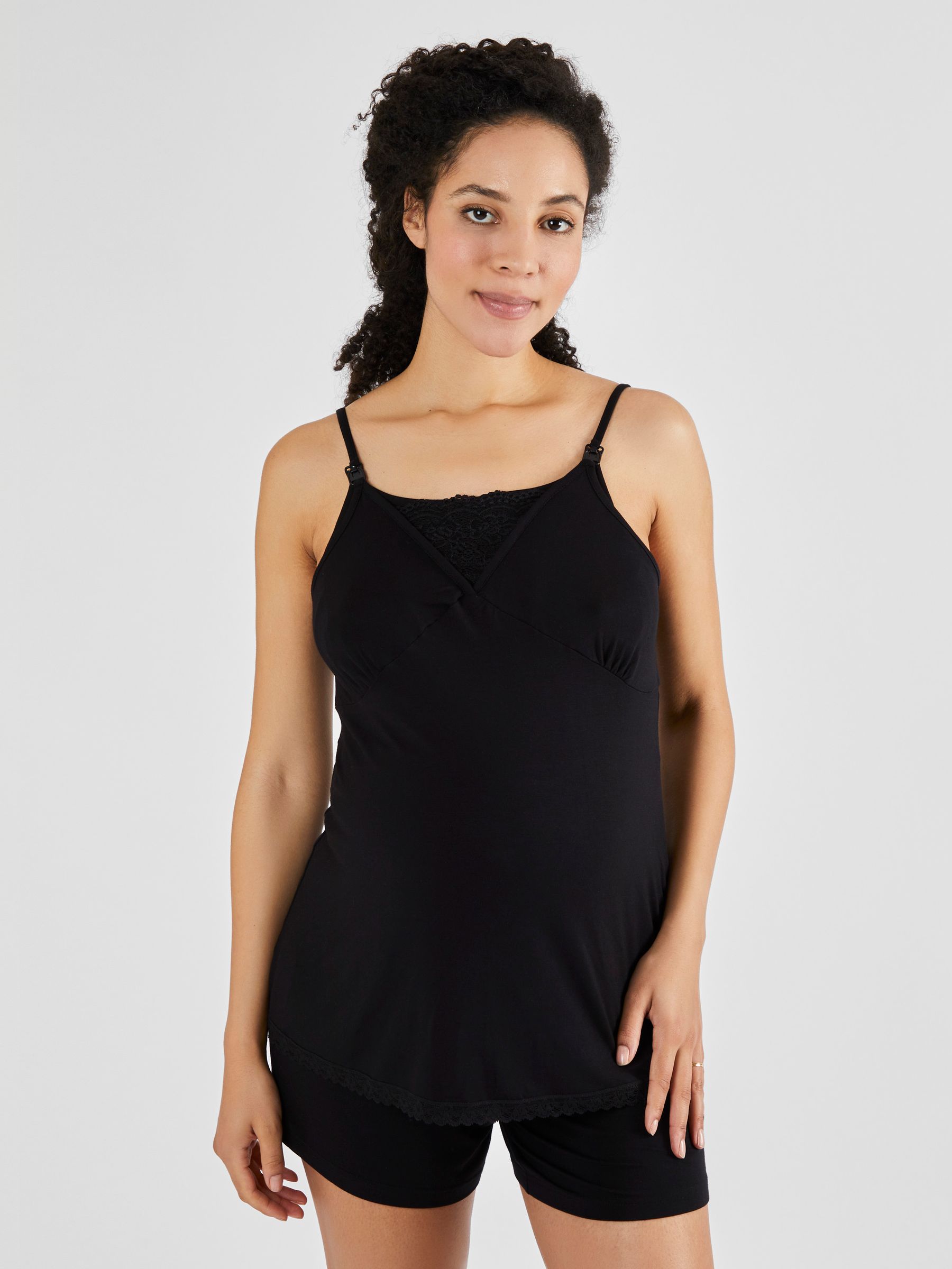 Black Camisole Maternity & Nursing Short Pyjamas Set - Image 3 of 6