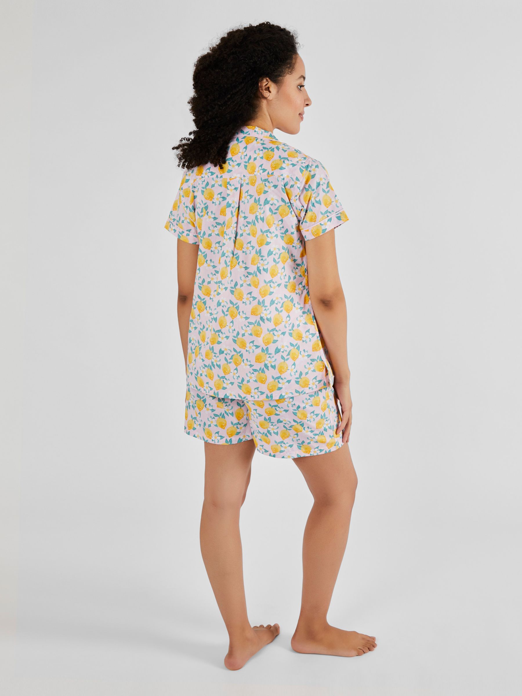 Pink Lemon Print Maternity & Nursing Short Pyjamas Set - Image 2 of 5
